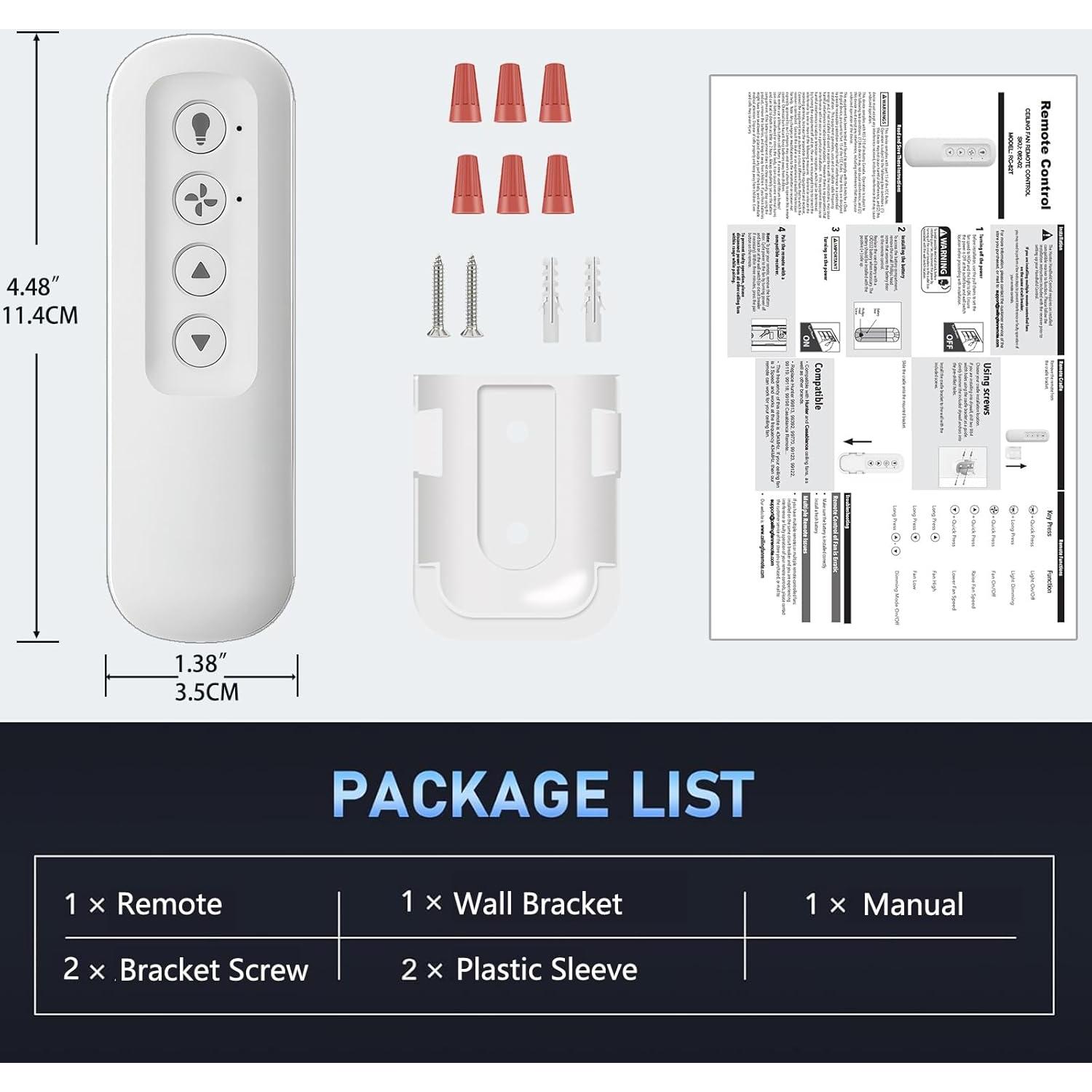 Control Remoto Hunter 99813 para Ventilador de Techo 3 Velocidades