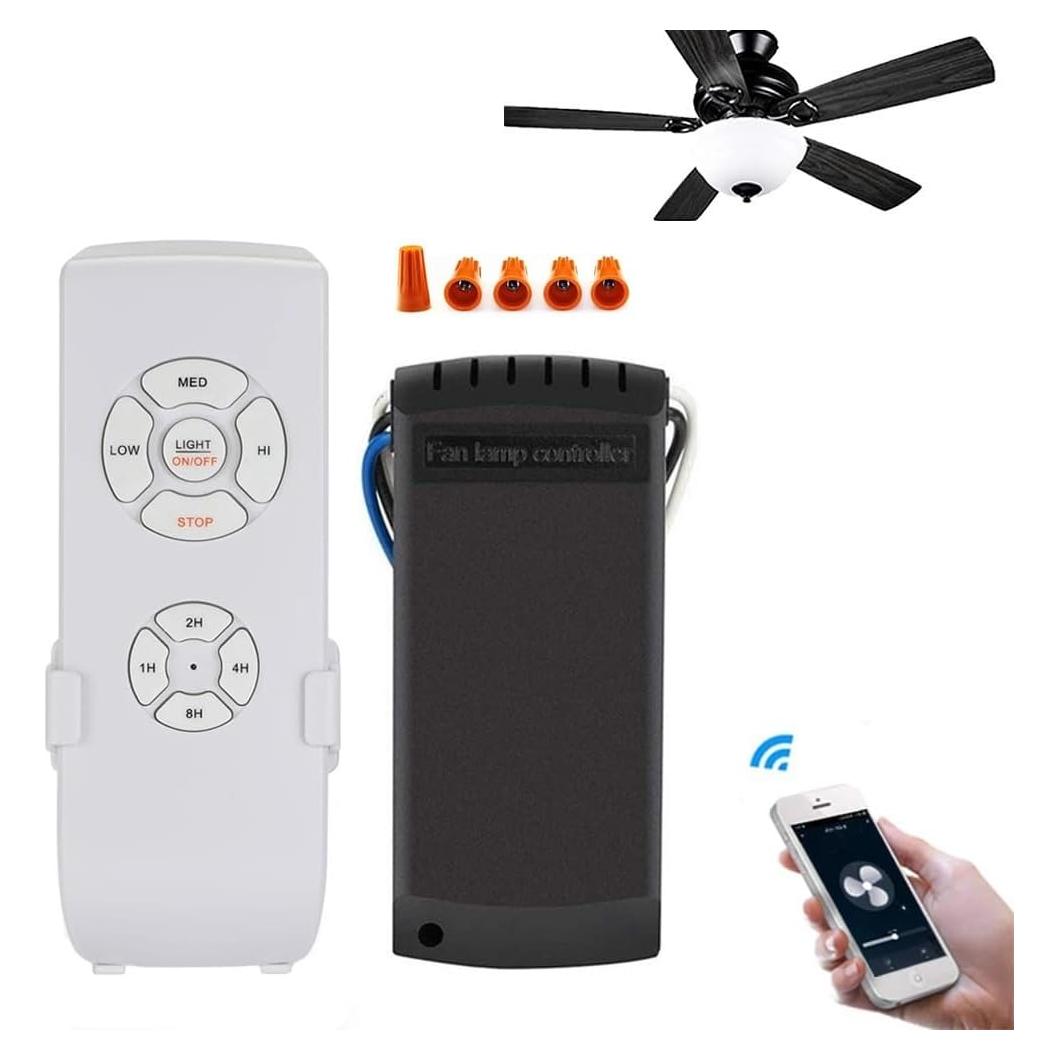 QIACHIP Control Remoto para Ventilador de Techo LED Inteligente