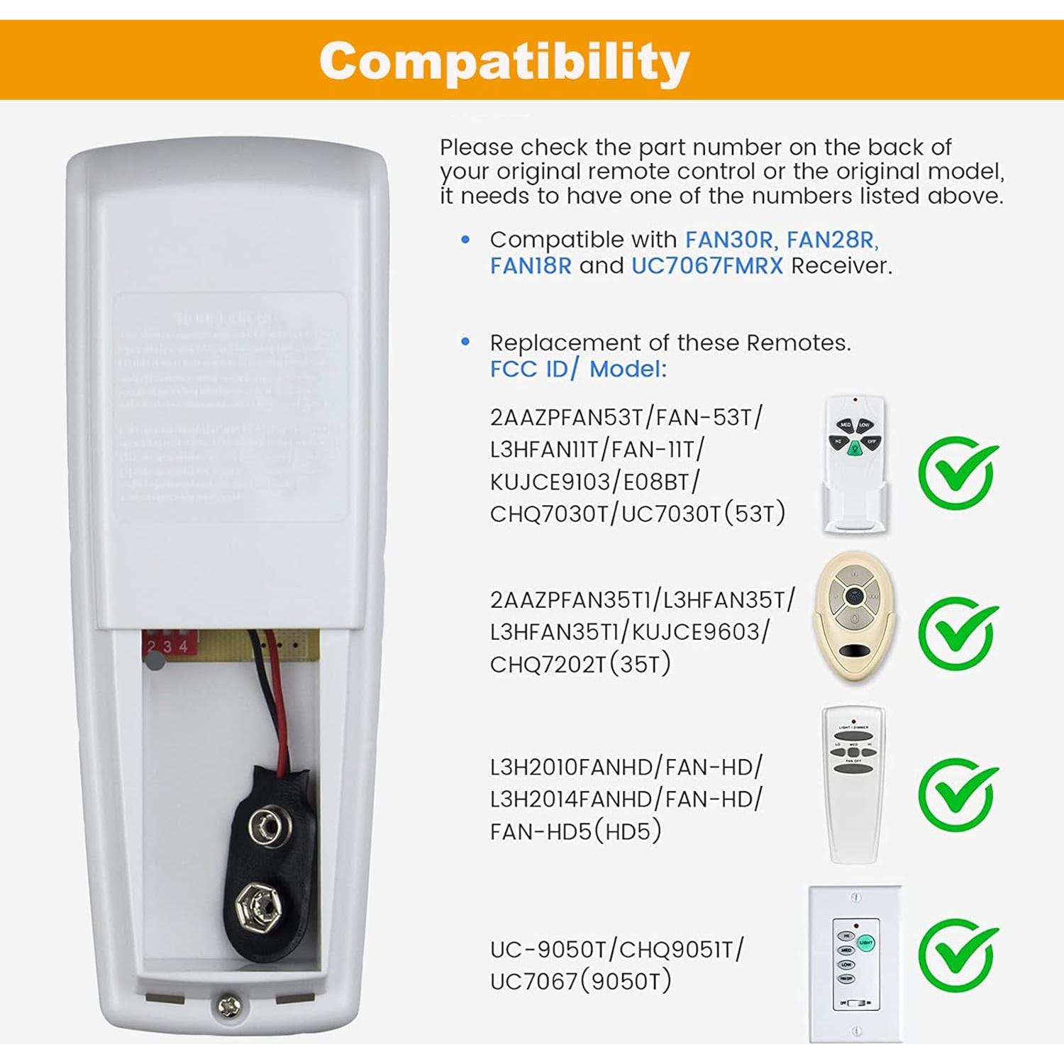 Control Remoto Universal para Ventilador de Techo Breeze Bay HD5/18R