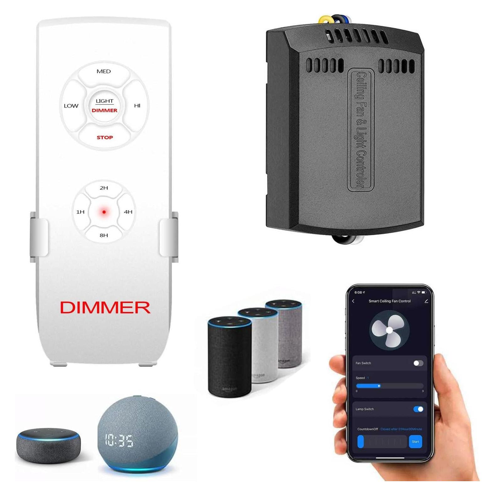 Control Remoto WiFi para Ventilador de Techo Aubric JF028, 3 Velocidades