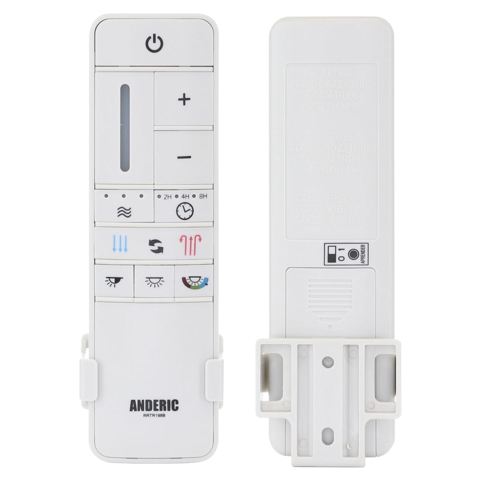 Control Remoto Anderic RRTR198B para Ventilador de Techo
