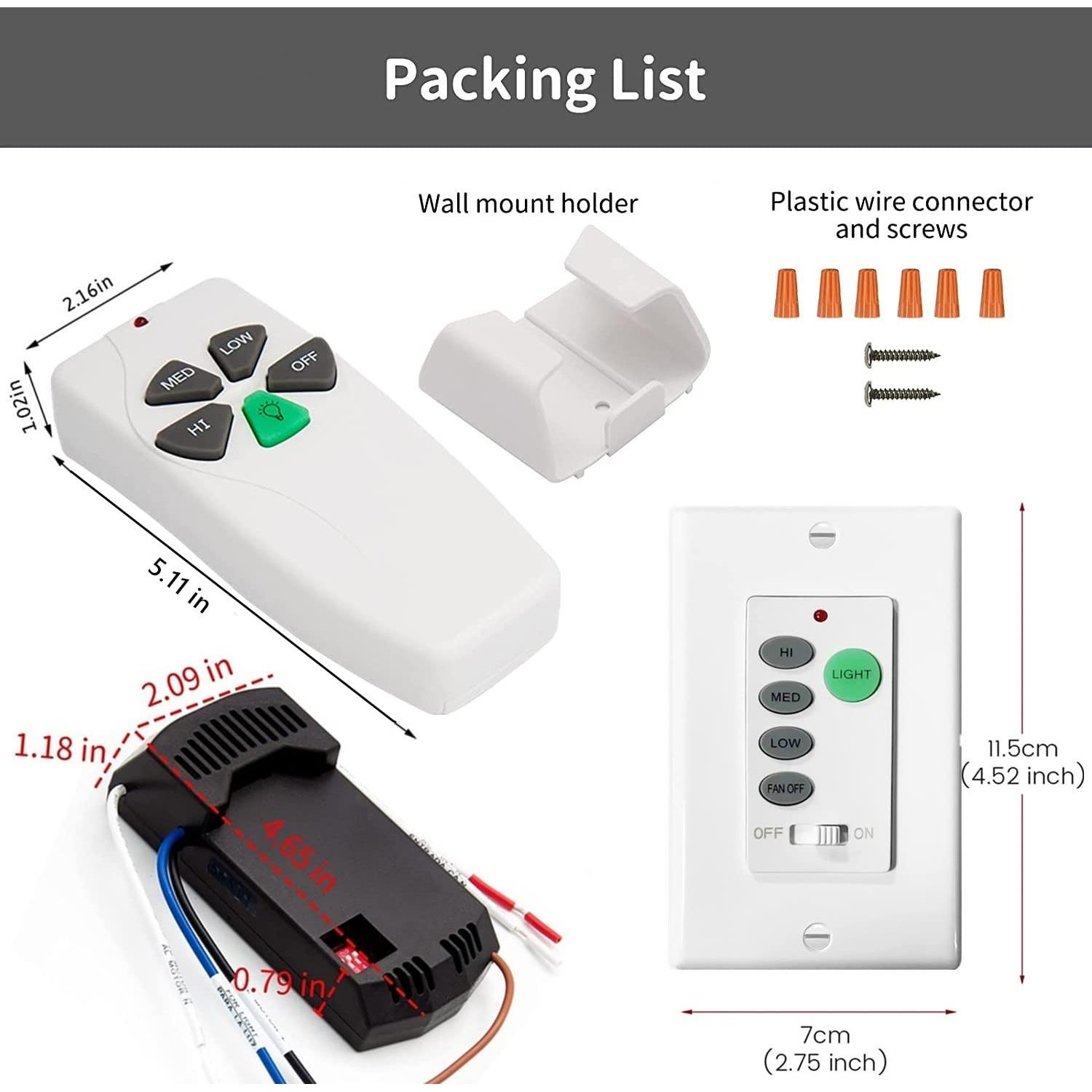 Control Remoto para Ventilador de Techo Nexete BY06 con Regulador de Luz