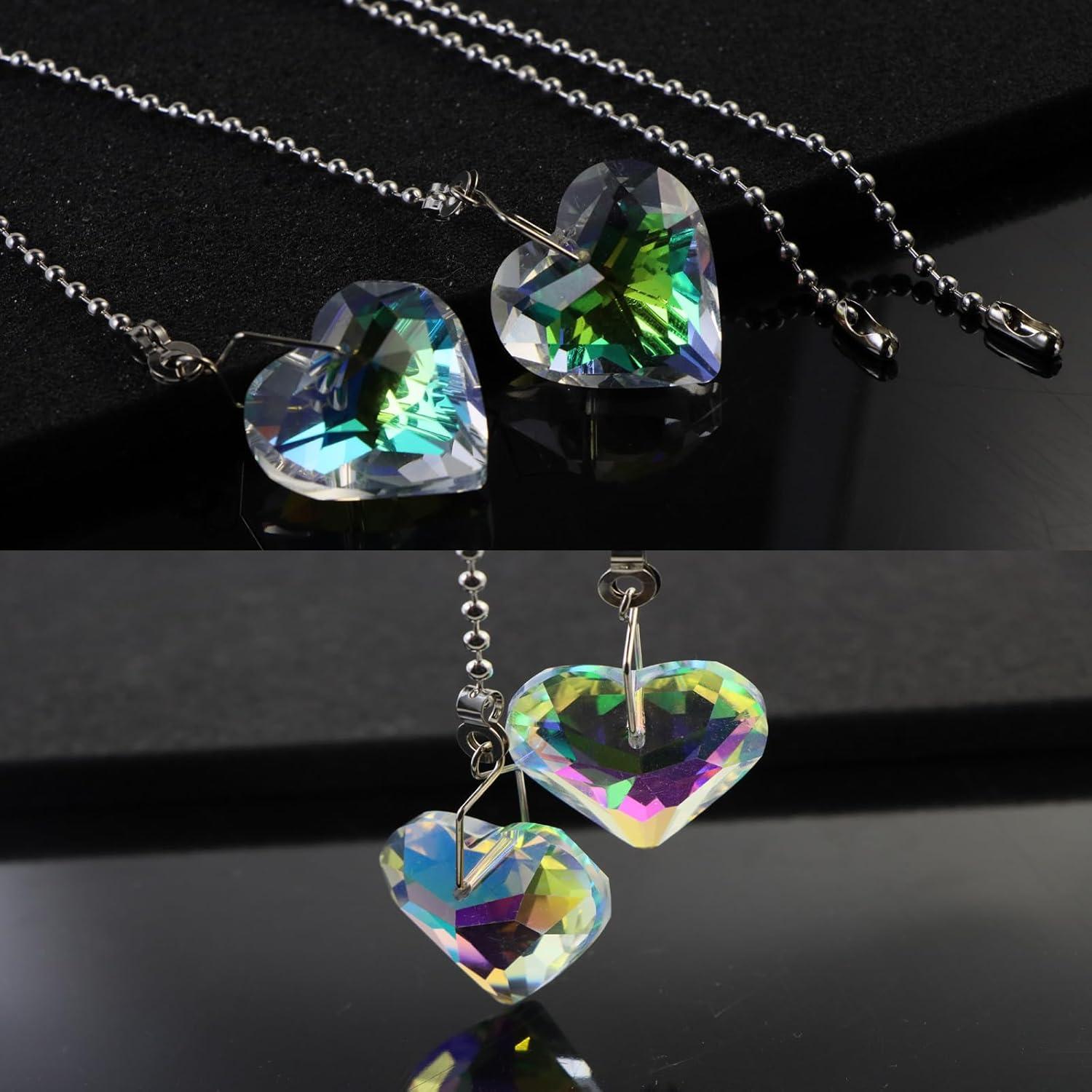 Cadenas de Extensión para Ventilador de Techo Hyamass - 2 Piezas con Colgante de Cristal