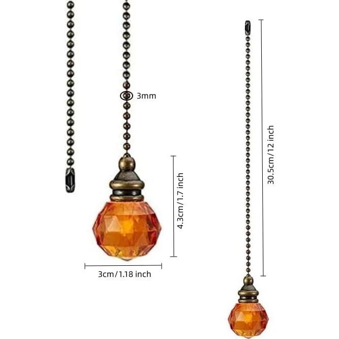 Cadenas de Tirar para Ventilador de Techo LuoQiuFa 30.5 cm Marrón