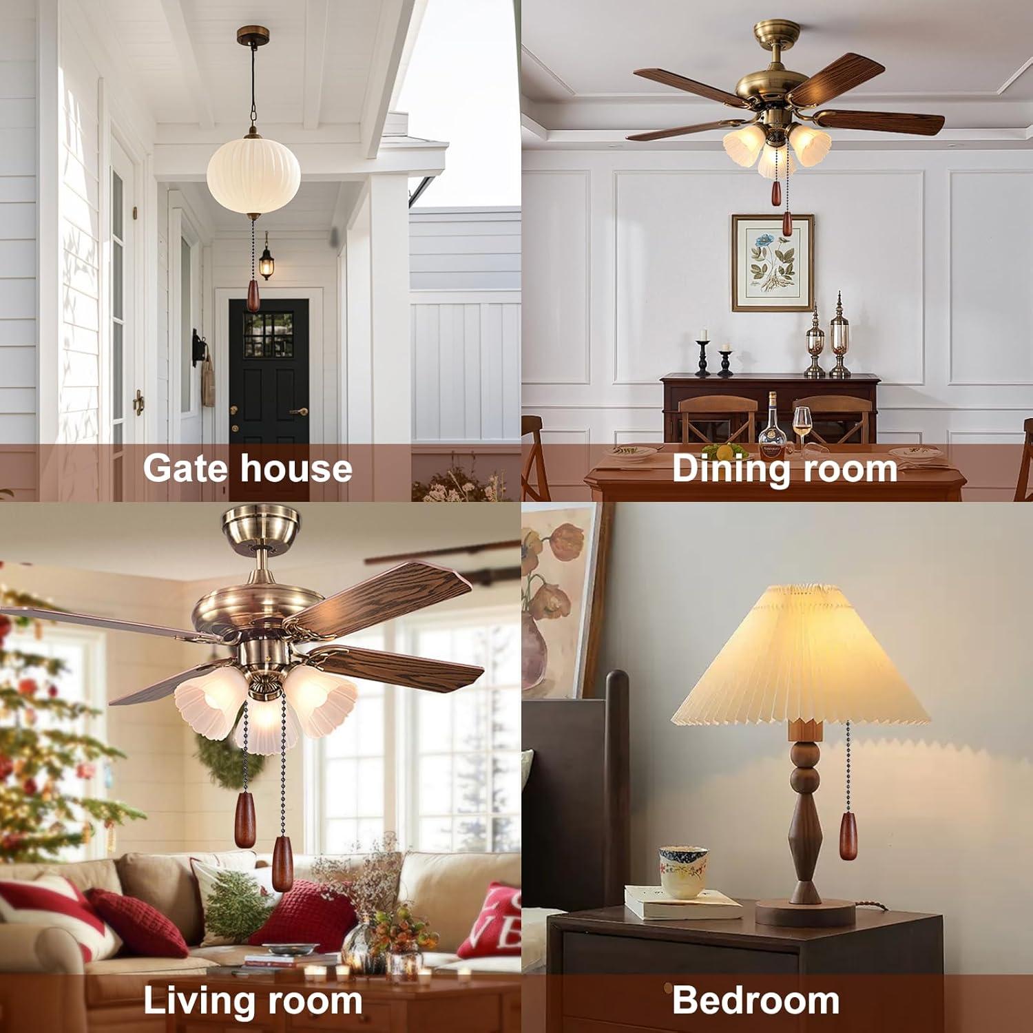 Juego de 6 Extensores de Cadenas de Tirar para Ventilador de Techo YEONHWA