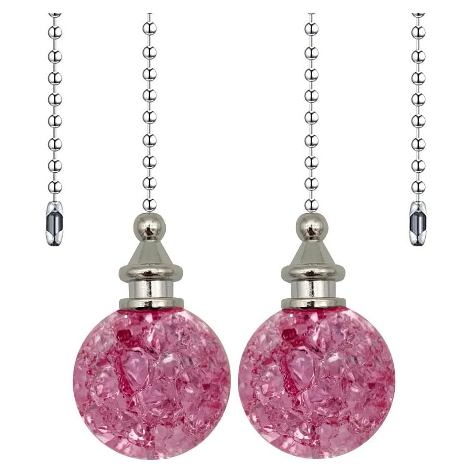 2 Cadenas de Tirar Decorativas Dotlite Rosa 30 cm para Ventilador