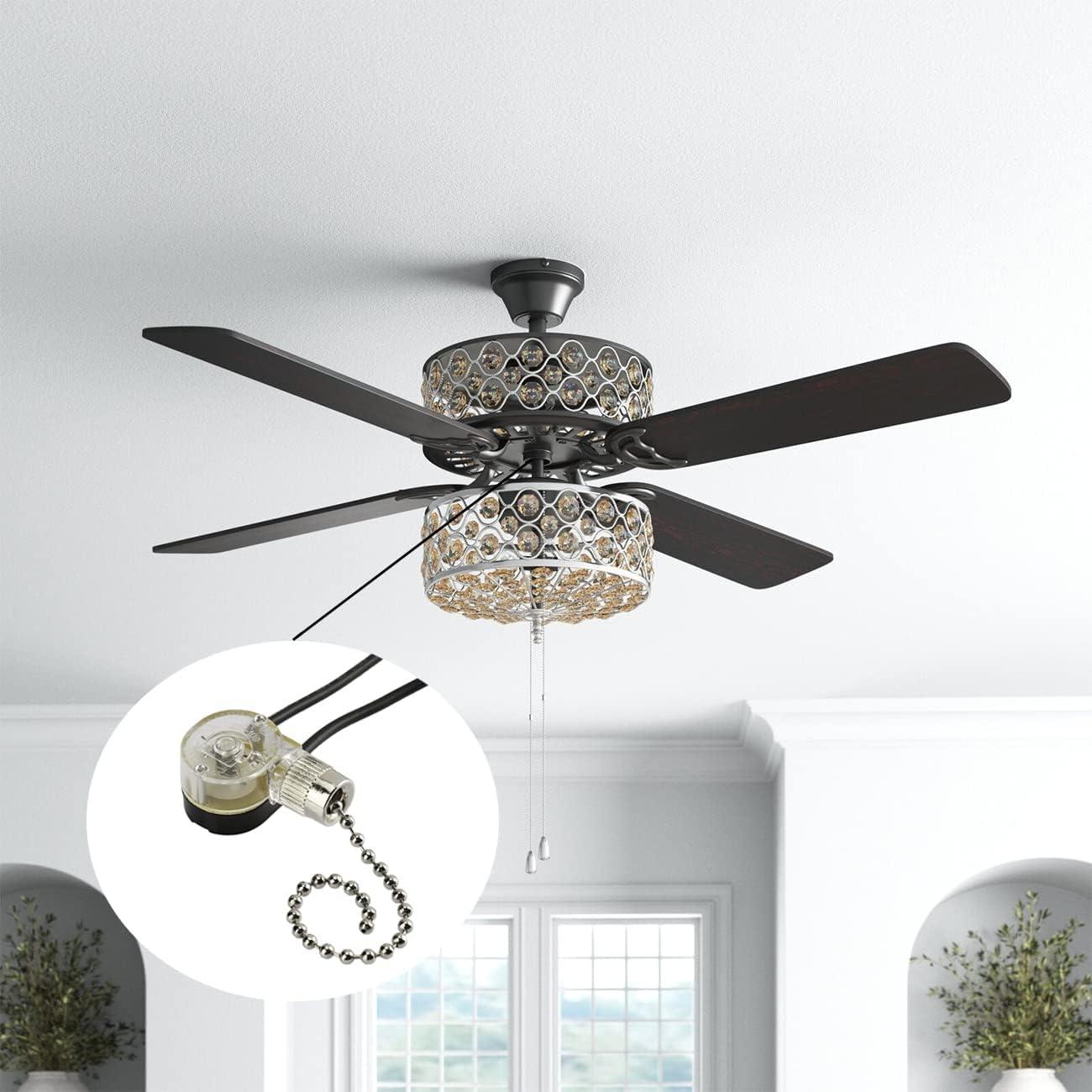 Interruptor de Ventilador de Techo Zing Ear ZE-109 Níquel - 2 Piezas