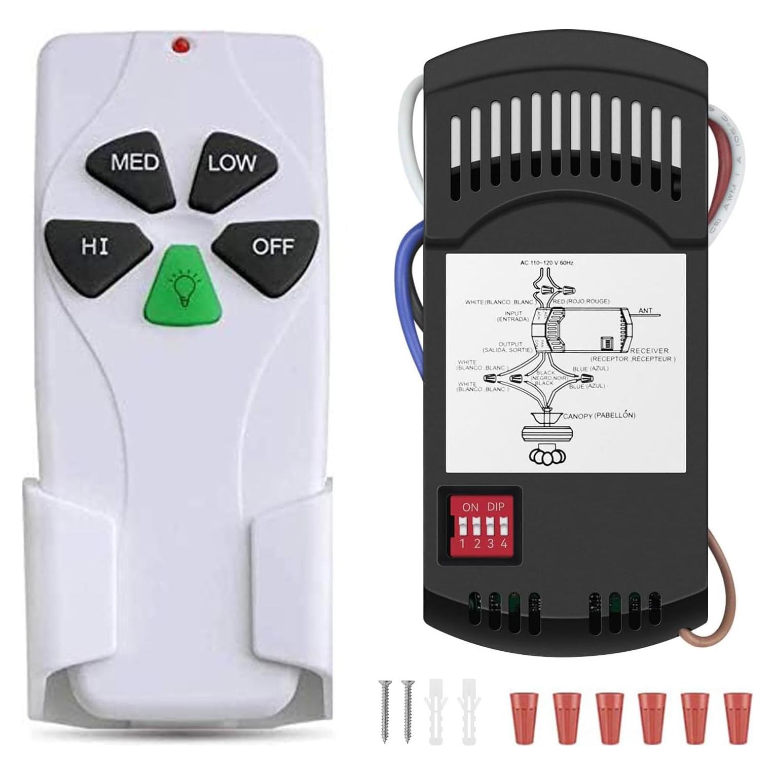 Kit Control Remoto Universal Ventilador Techo ECOOLINK 3 Velocidades