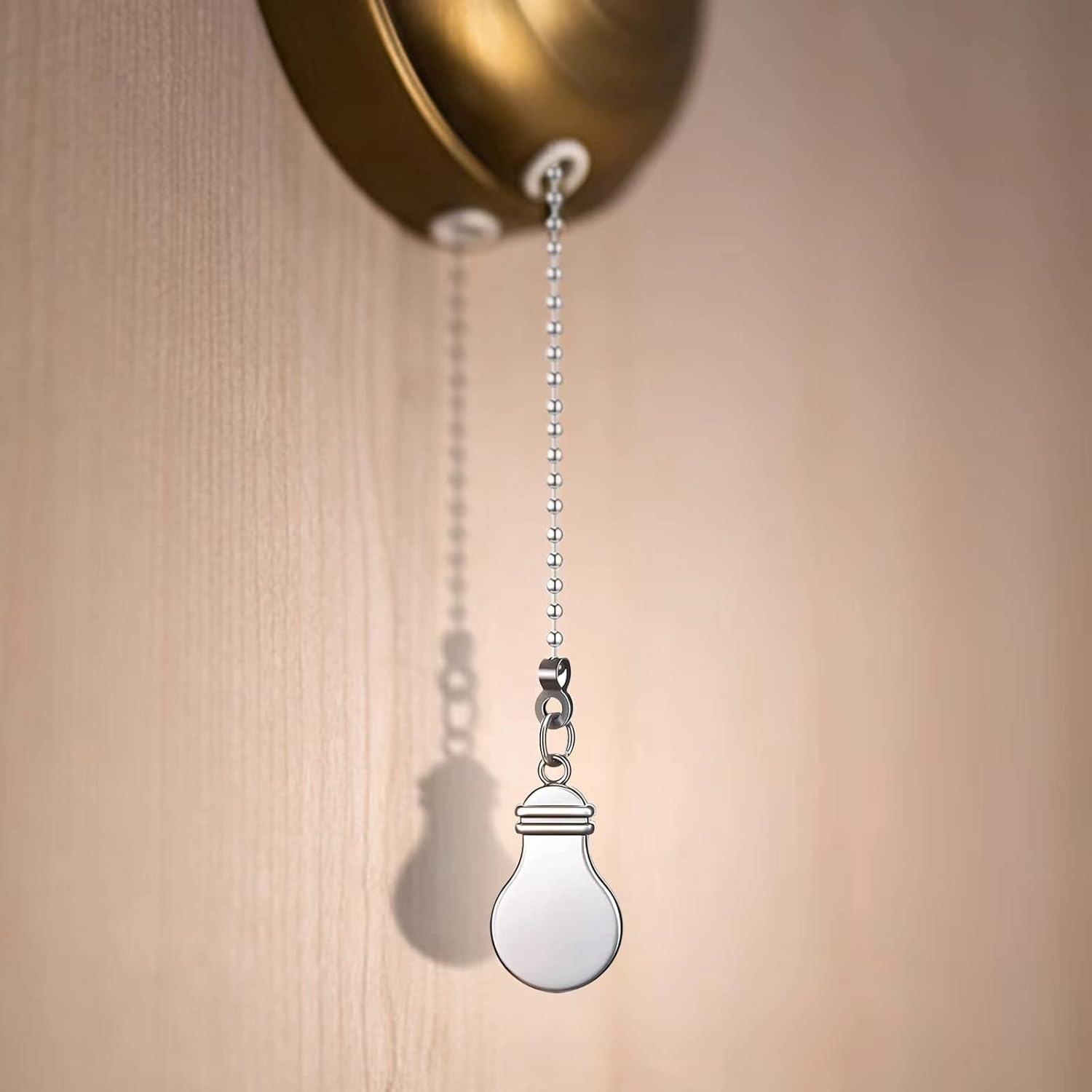 2 Cadenas de Tirar para Ventilador de Techo Dotlite 30cm Plata