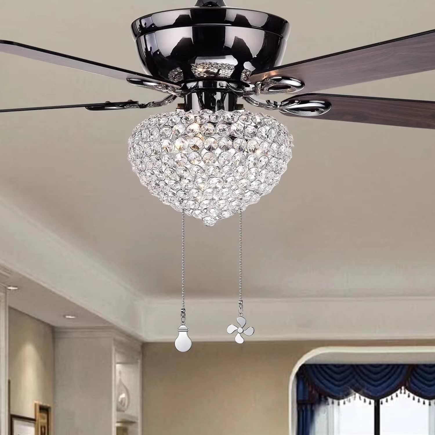 2 Cadenas de Tirar para Ventilador de Techo Dotlite 30cm Plata