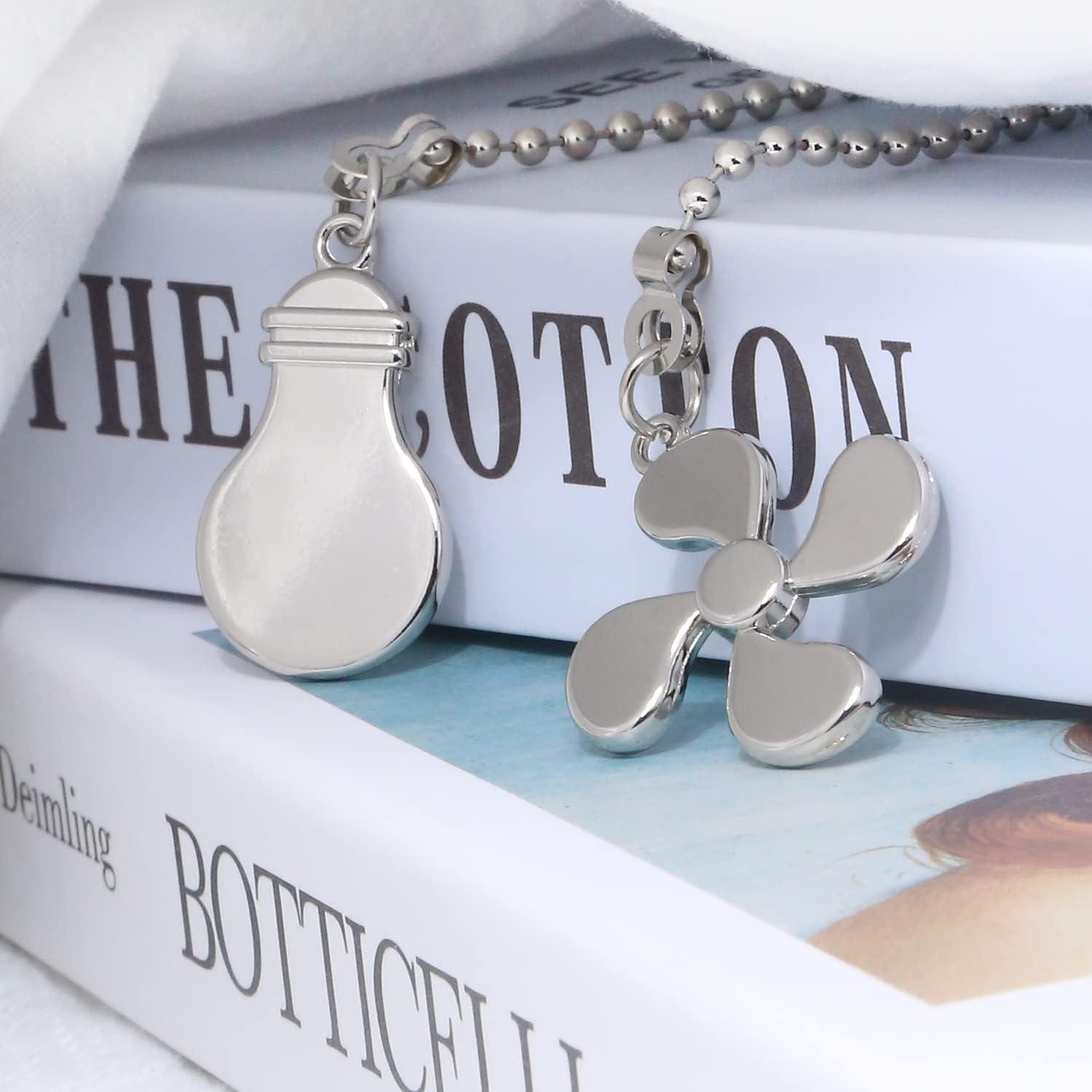 2 Cadenas de Tirar para Ventilador de Techo Dotlite 30cm Plata