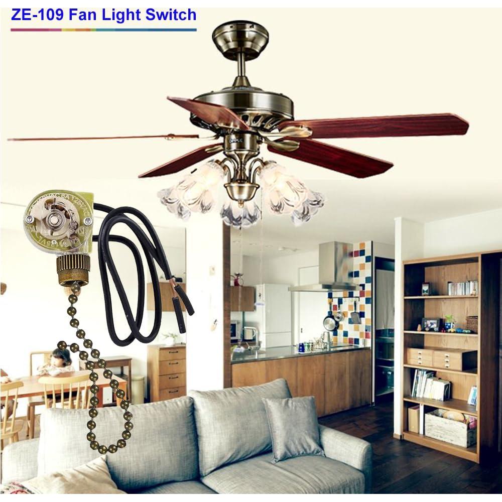 Interruptores de Cadena Zing Ear ZE-109 para Ventilador de Techo - Paquete de 2