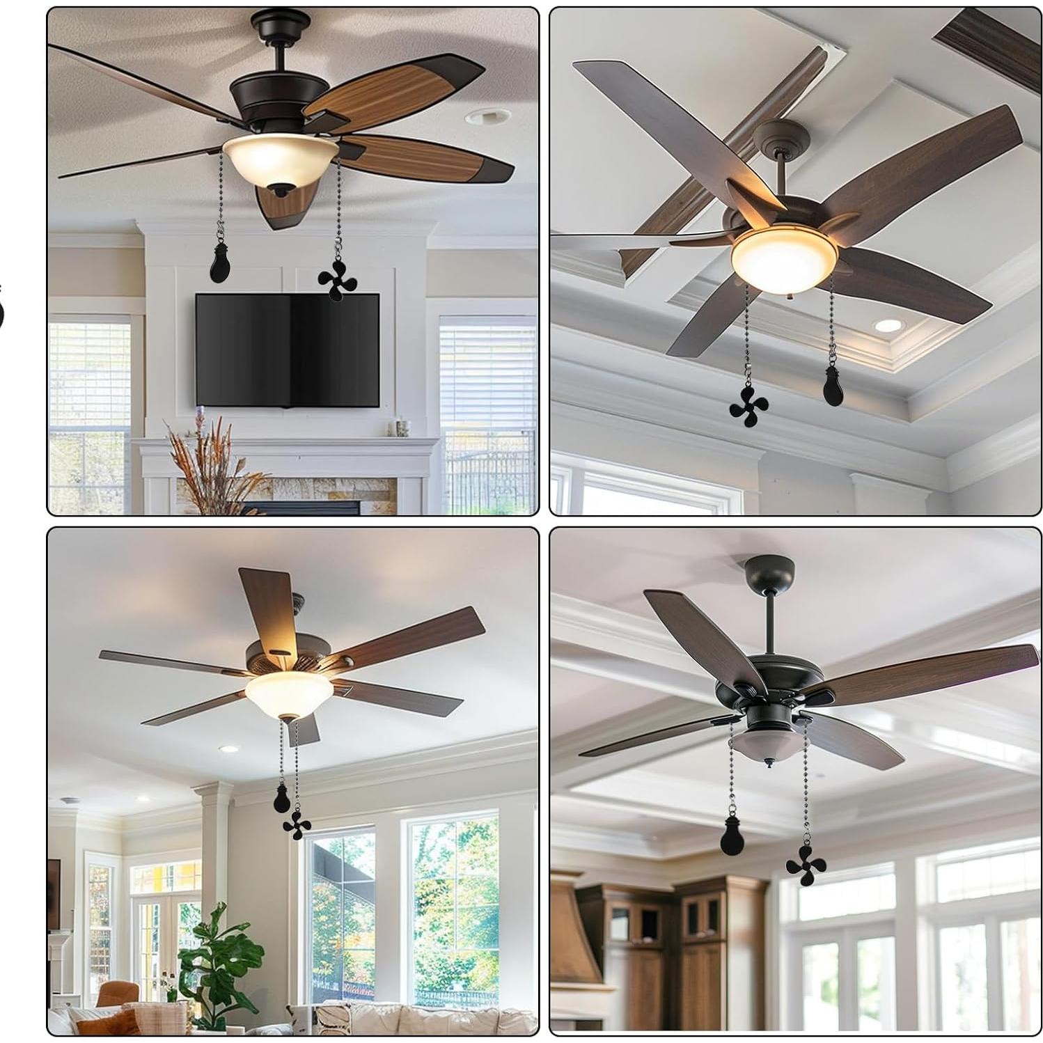 Extensor de Cadena de Ventilador de Techo KALIONE 4 Pcs Negro