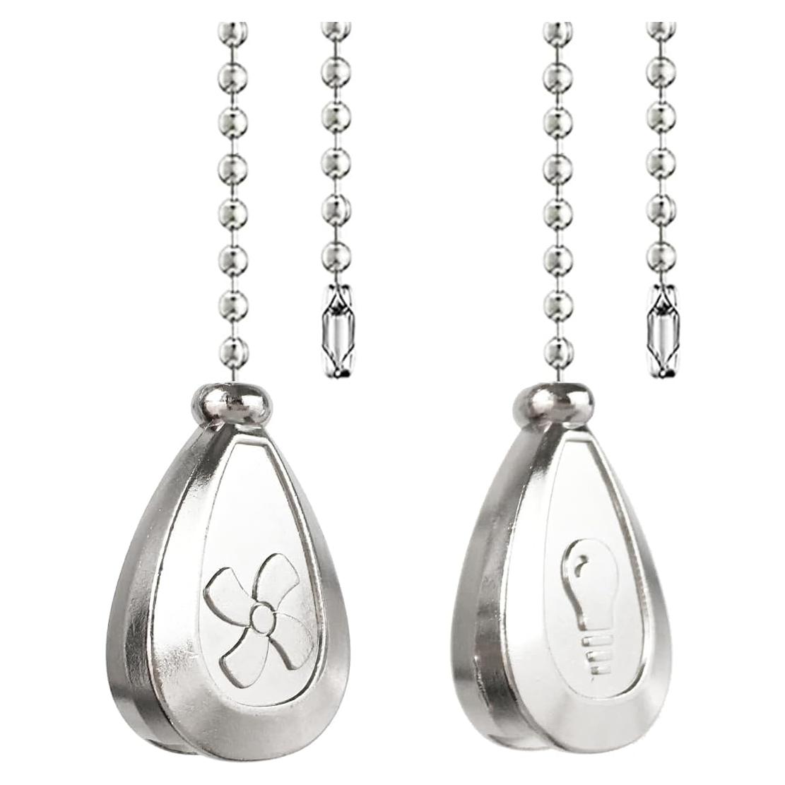 Paquete de 2 cadenas de tirador OMYZERO 30.48 cm Plata Retro