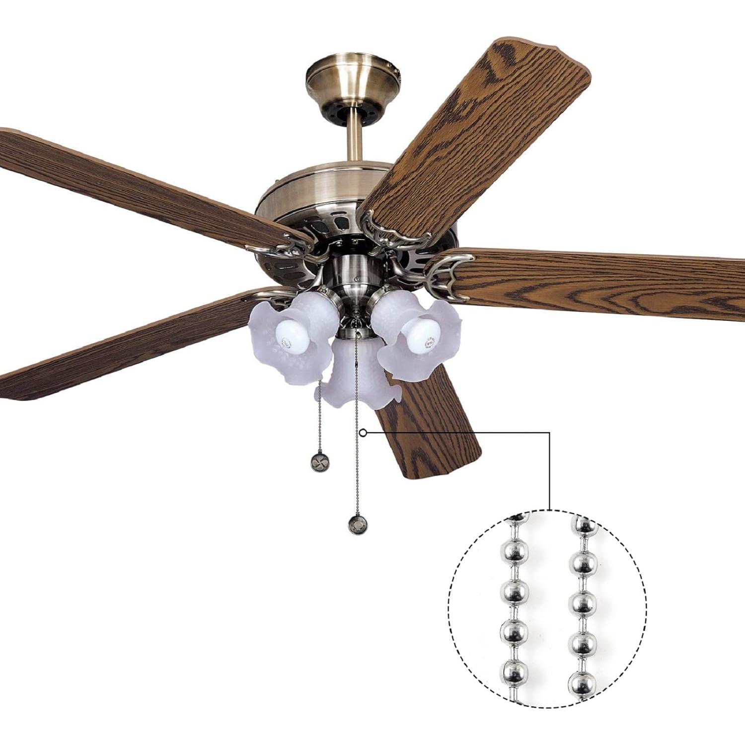 Cadena de Tirar para Ventilador de Techo GZXUNFA 304.8 cm Plata