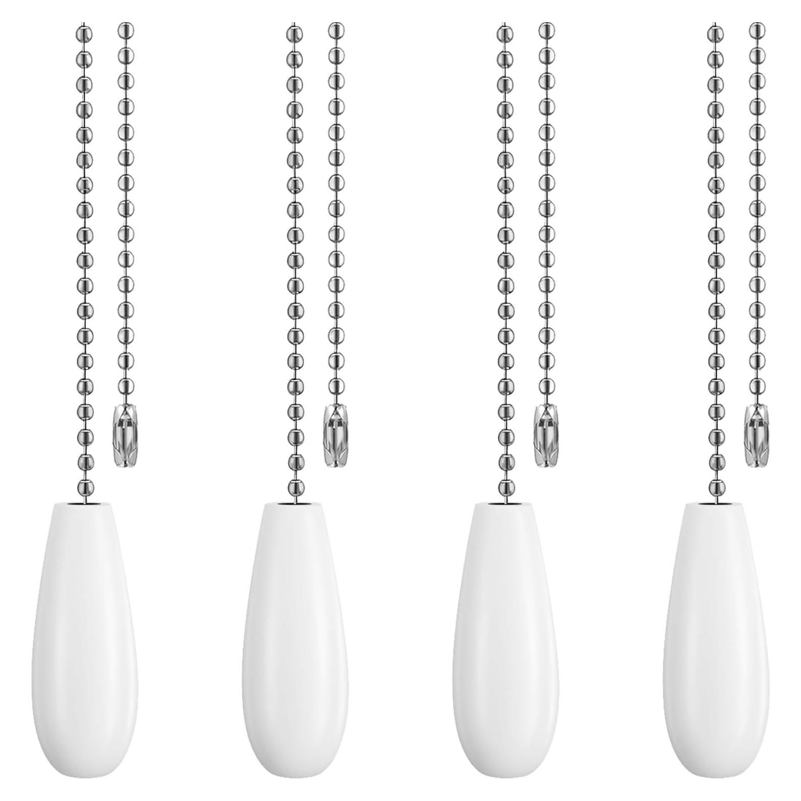 Juego de 4 Extensores de Cadena para Ventilador de Techo Blancos