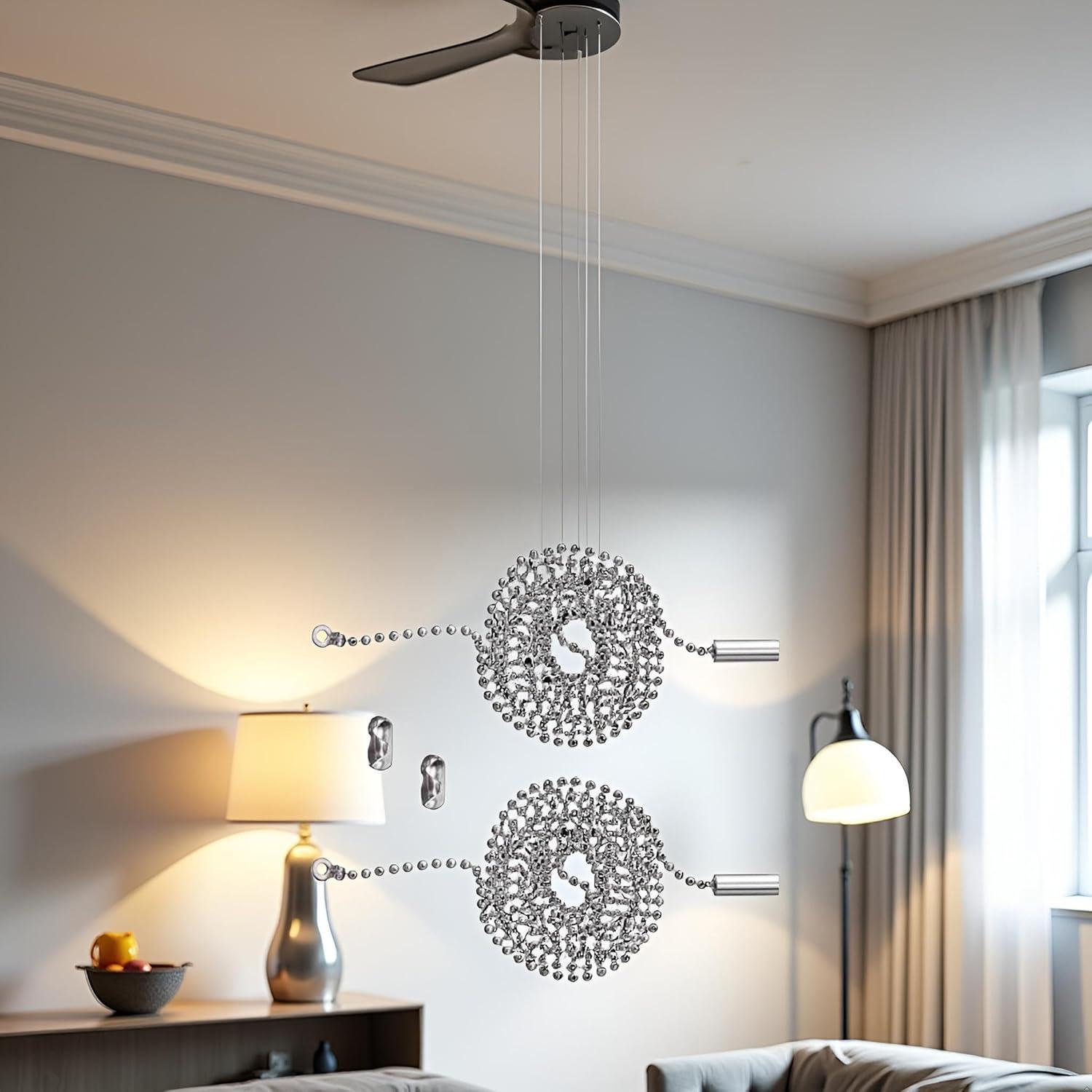 Cadenas de Tirar de Ventilador de Techo Plateadas Pxiryanlow - 2 Pcs, 1.0 m