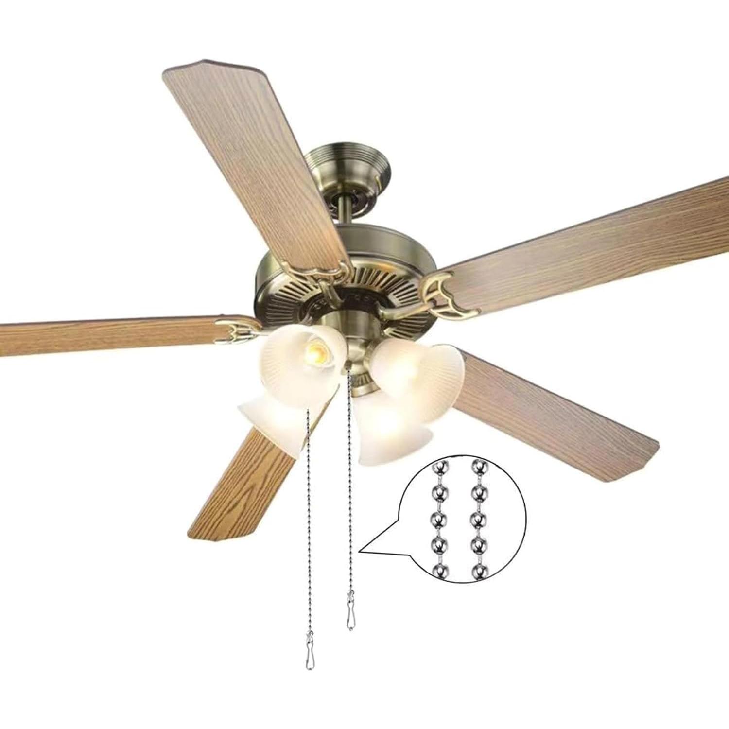 Cadenas de Tirar de Ventilador de Techo Plateadas Pxiryanlow - 2 Pcs, 1.0 m