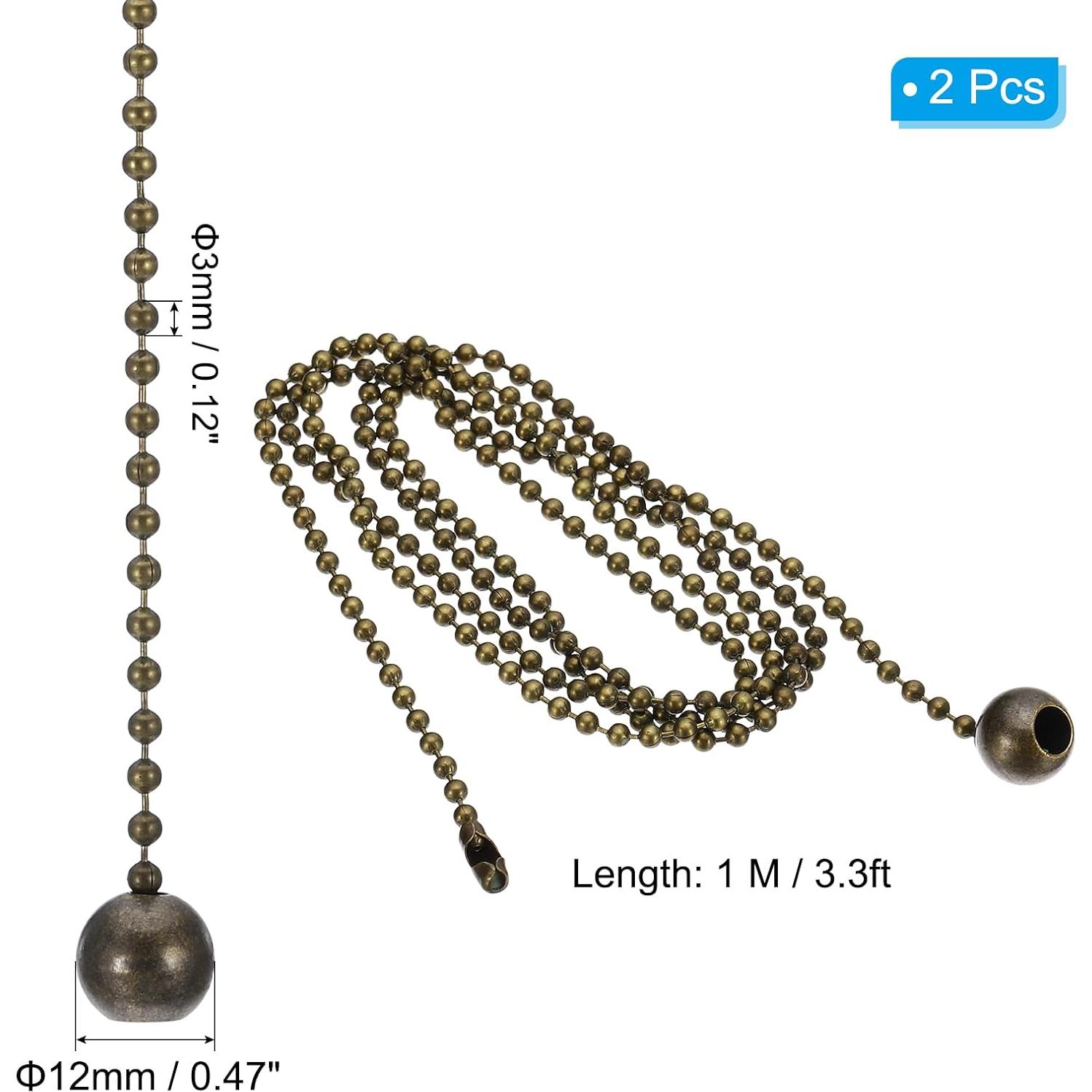 Cadena de Tirar para Ventilador de Techo PATIKIL 1m Bronce - 2 Pcs