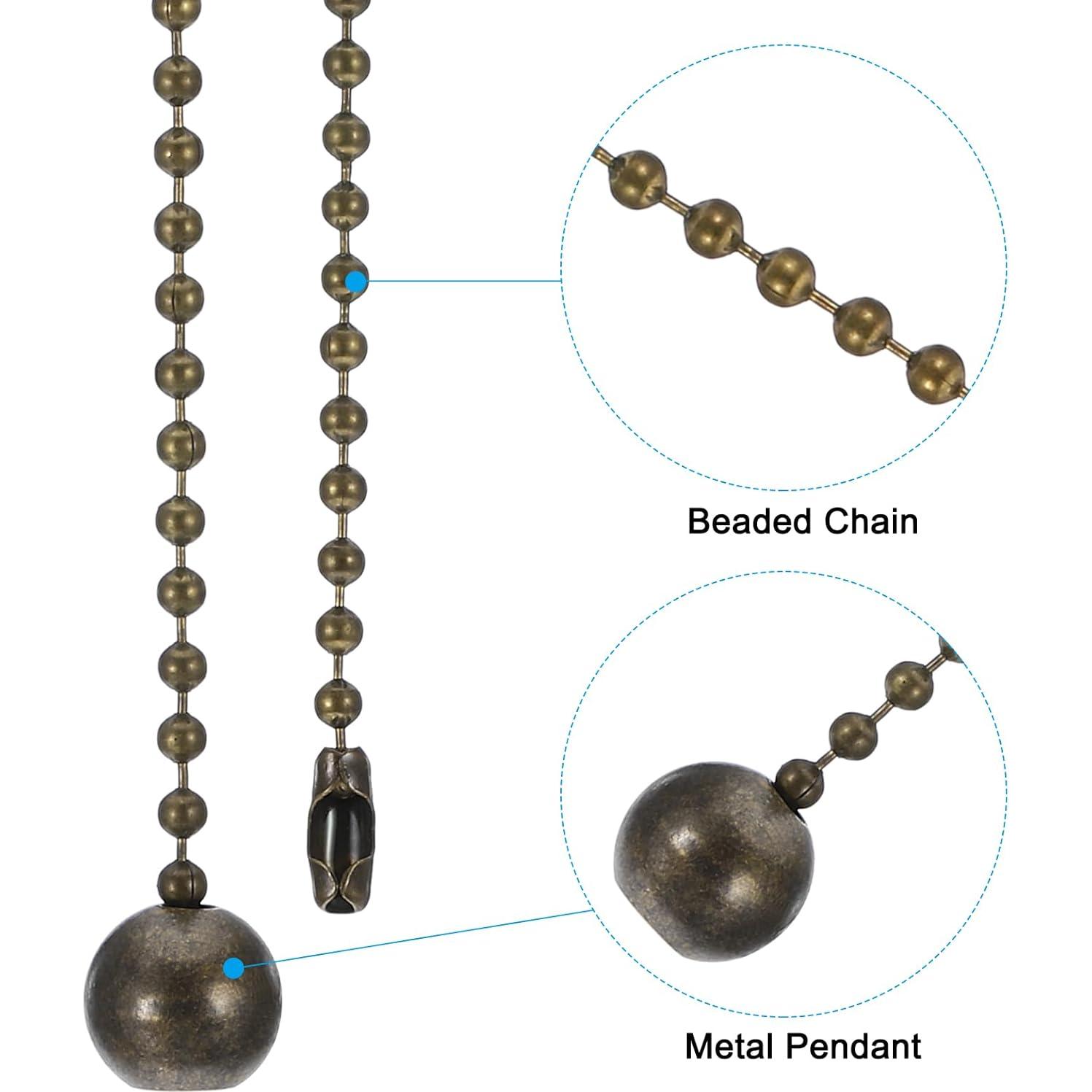 Cadena de Tirar para Ventilador de Techo PATIKIL 1m Bronce - 2 Pcs