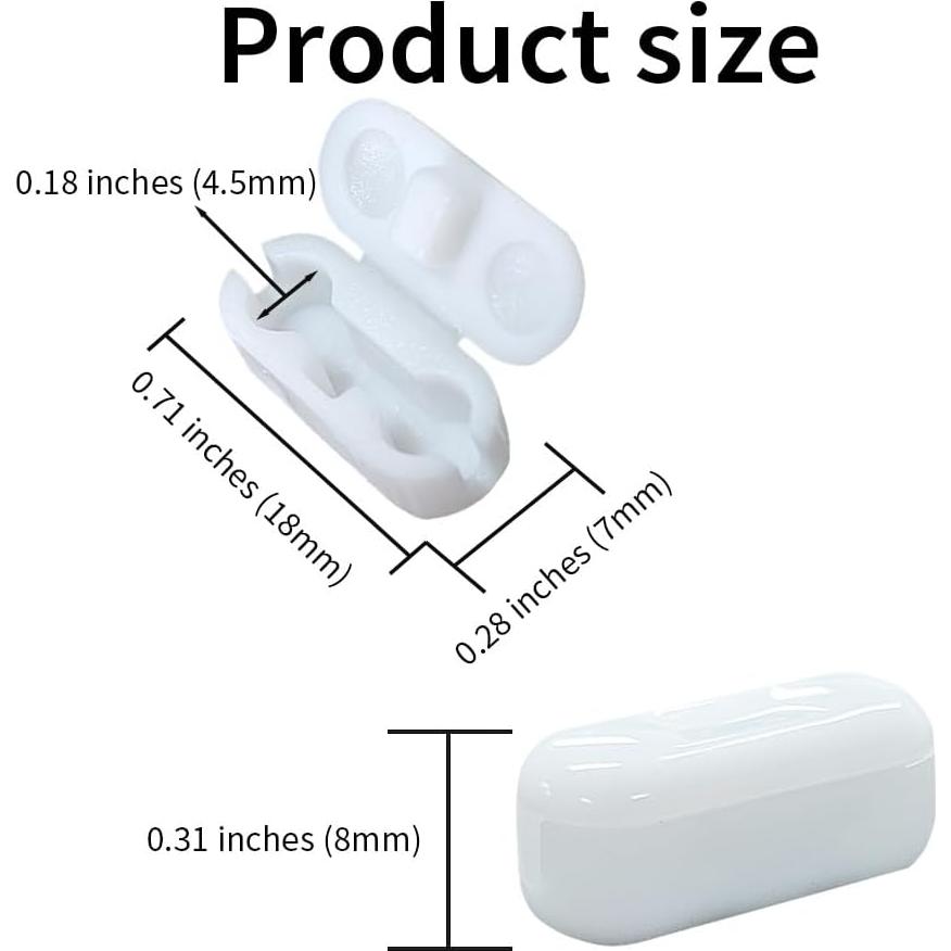 30 Conectores de Cadena de Bolas de Plástico Blanco Acoeitl