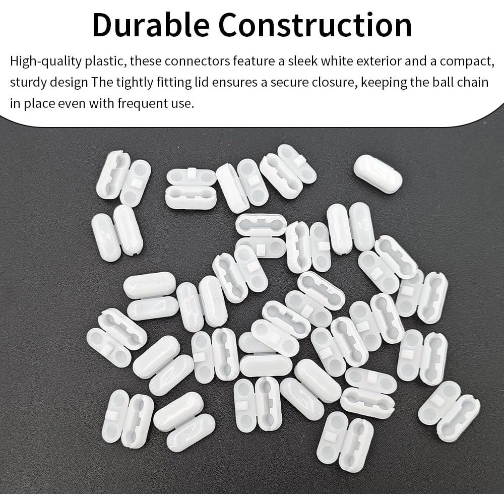 30 Conectores de Cadena de Bolas de Plástico Blanco Acoeitl