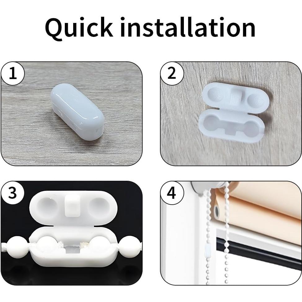 30 Conectores de Cadena de Bolas de Plástico Blanco Acoeitl