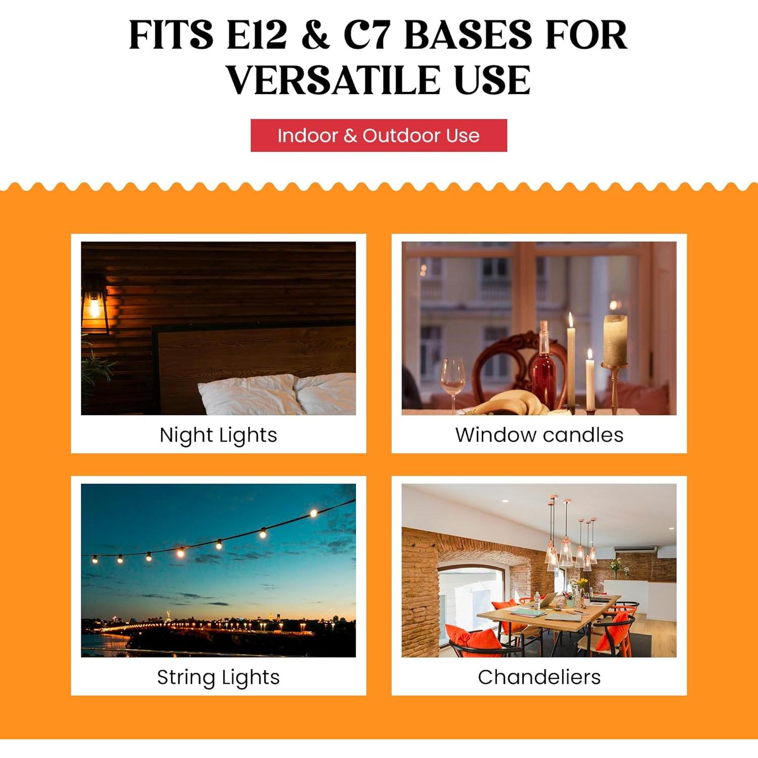 Bombillas Incandescentes E12 7W Creative Hobbies - Paquete 12