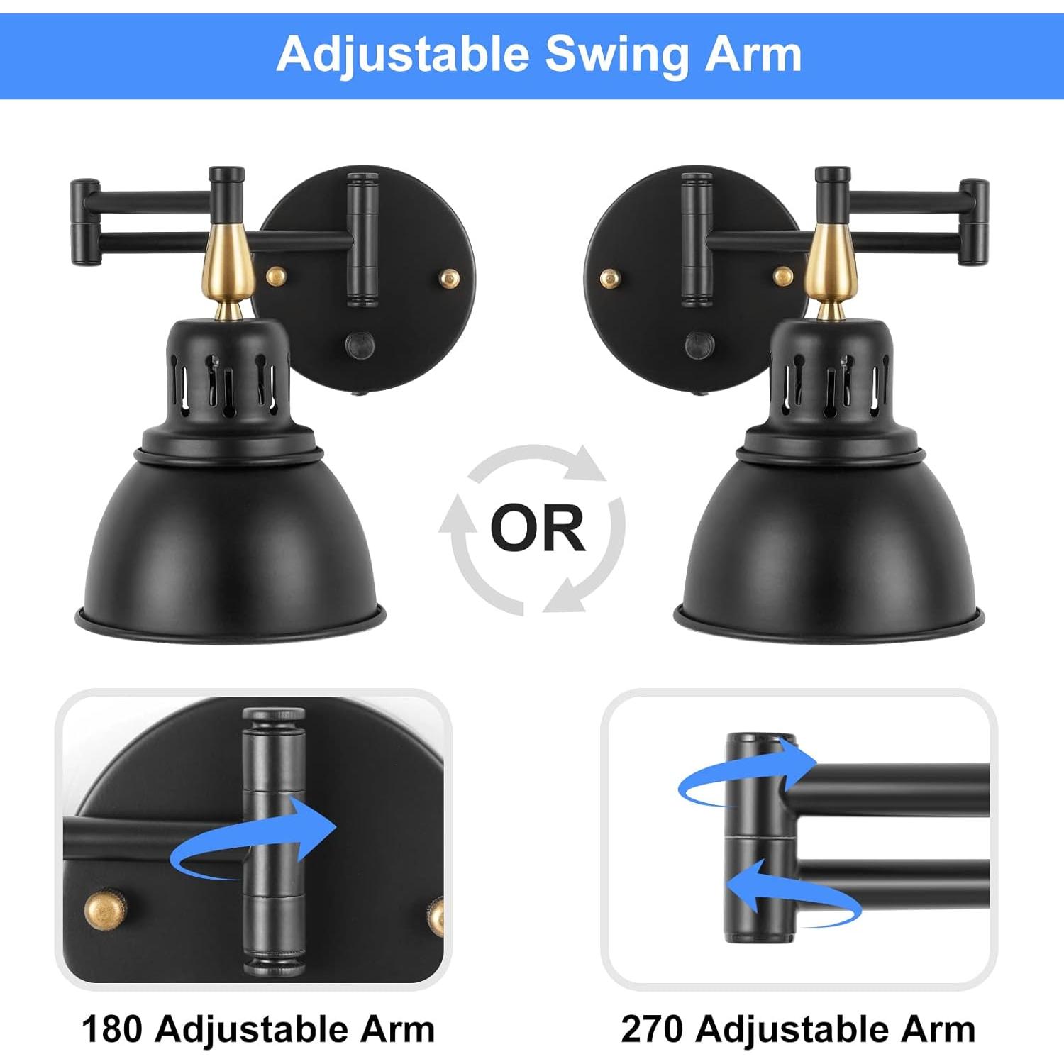 Aplique de Pared Regulable TRLIFE con Brazo Oscilante 2P