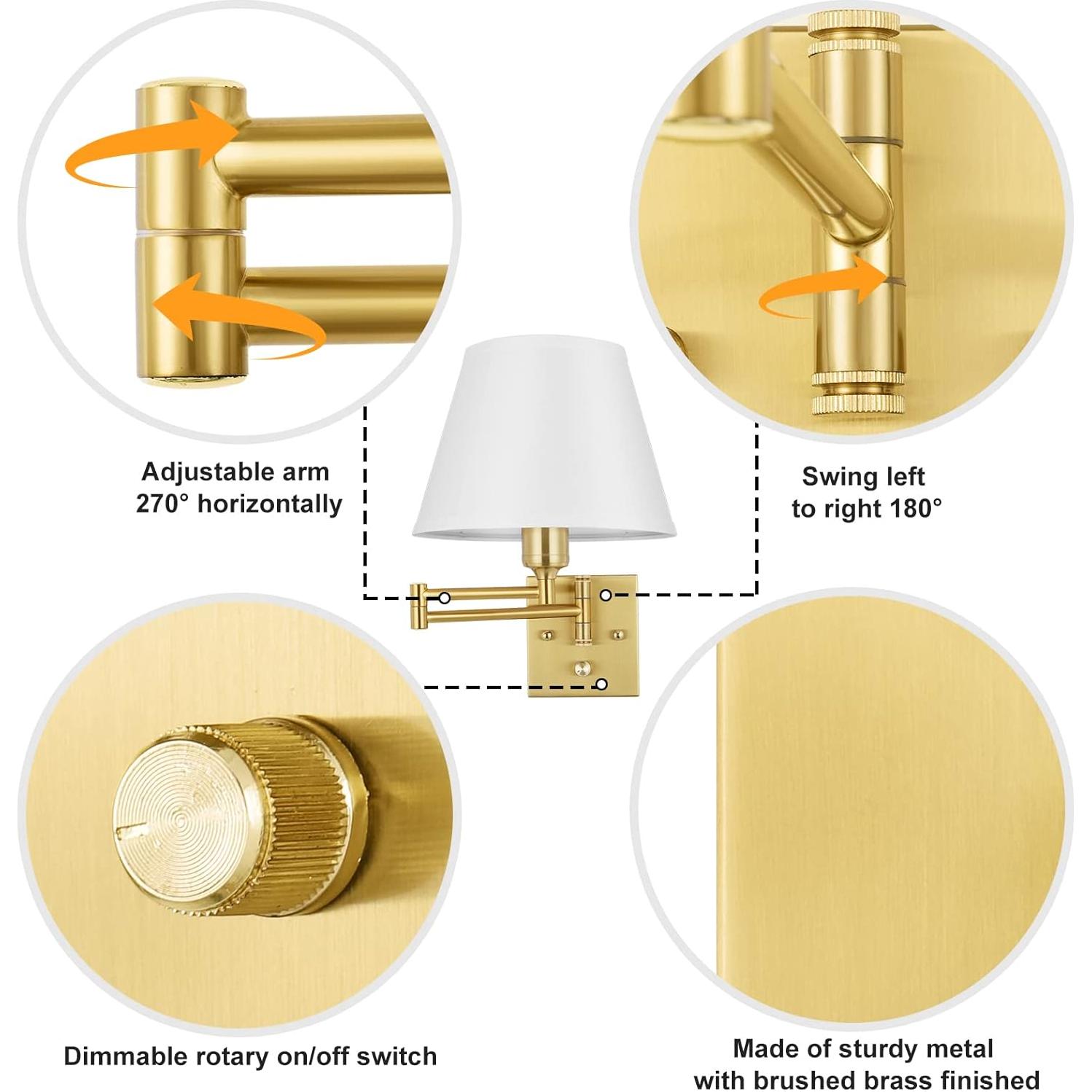 Aplique de pared TRLIFE con 2 bombillas LED regulables 6W