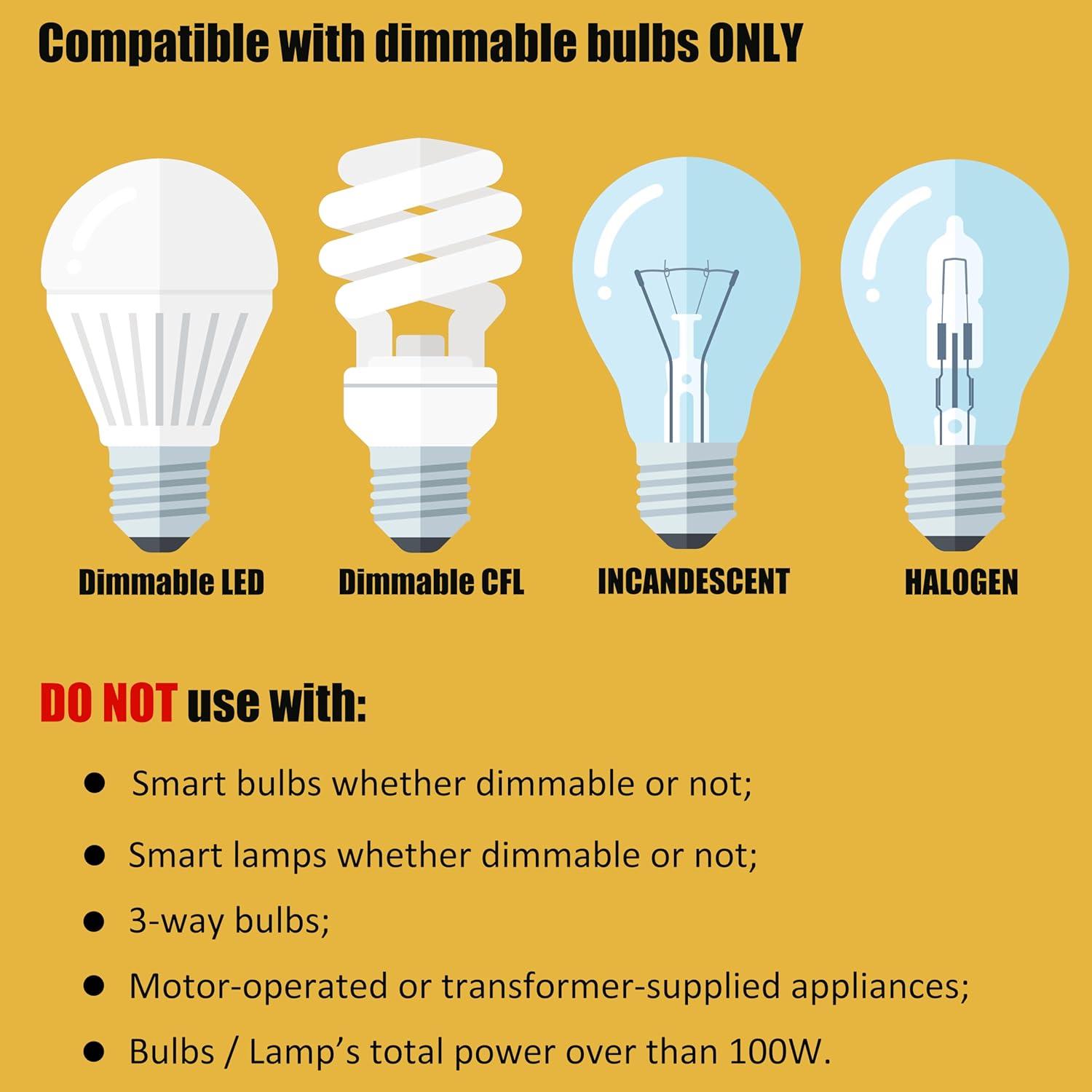 Interruptor de Atenuación Laphivieh 2 Piezas Negro 0-100% Brillo
