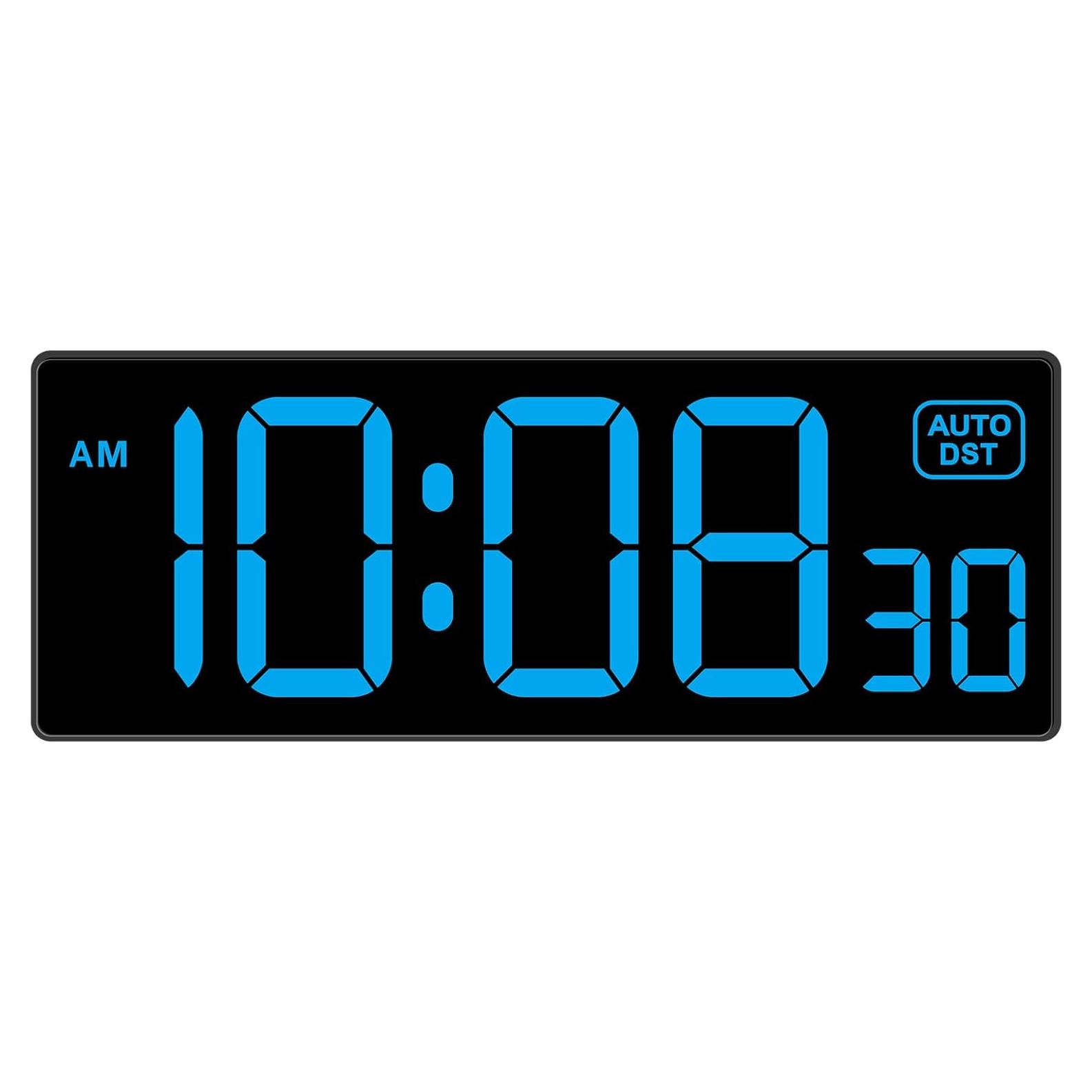 Reloj de Pared Digital Soobest 10" LED Azul con Segundos