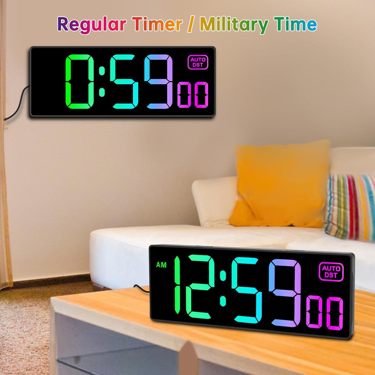 Reloj de Pared Digital Soobest 10.2" RGB con Control Remoto