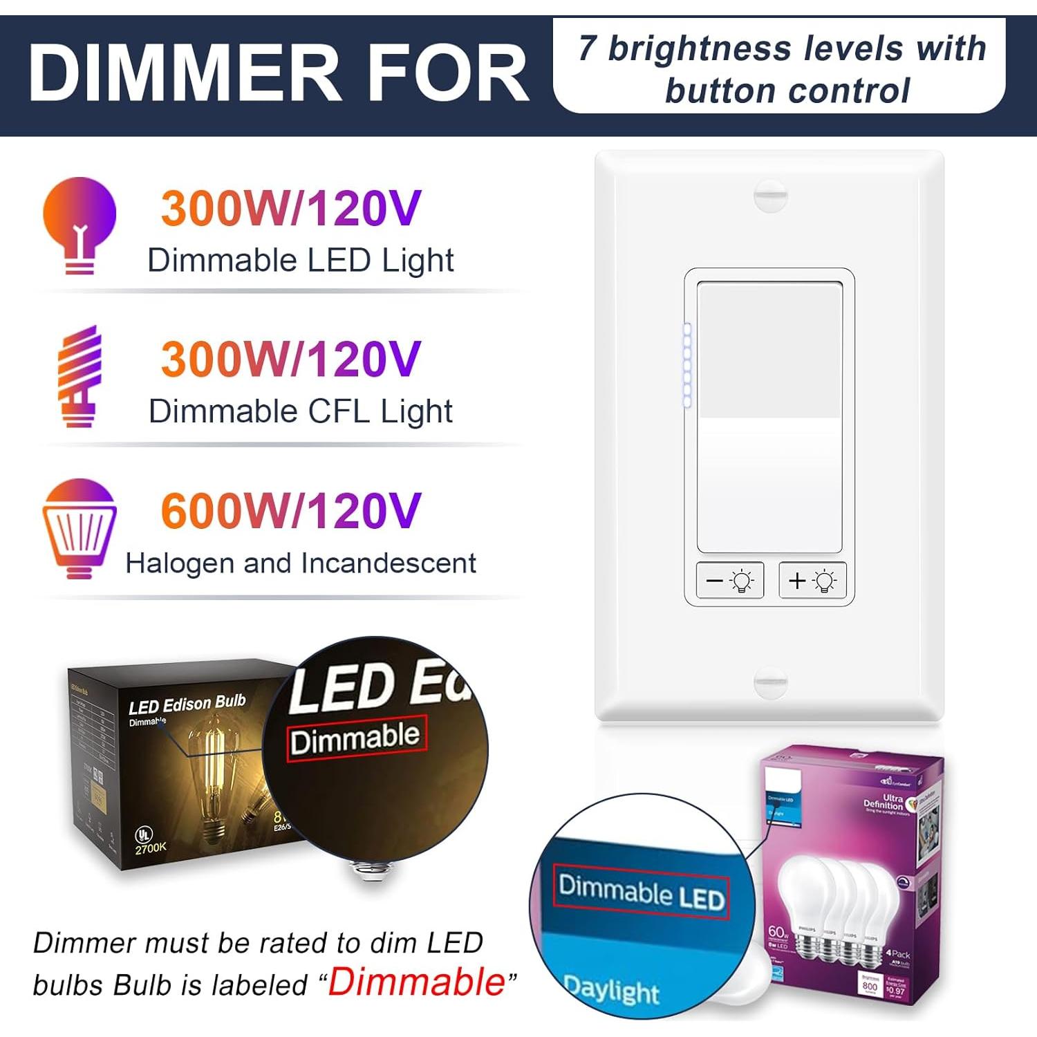 Interruptor Regulador de Luz Greencycle 2 Pack 300W LED/CFL