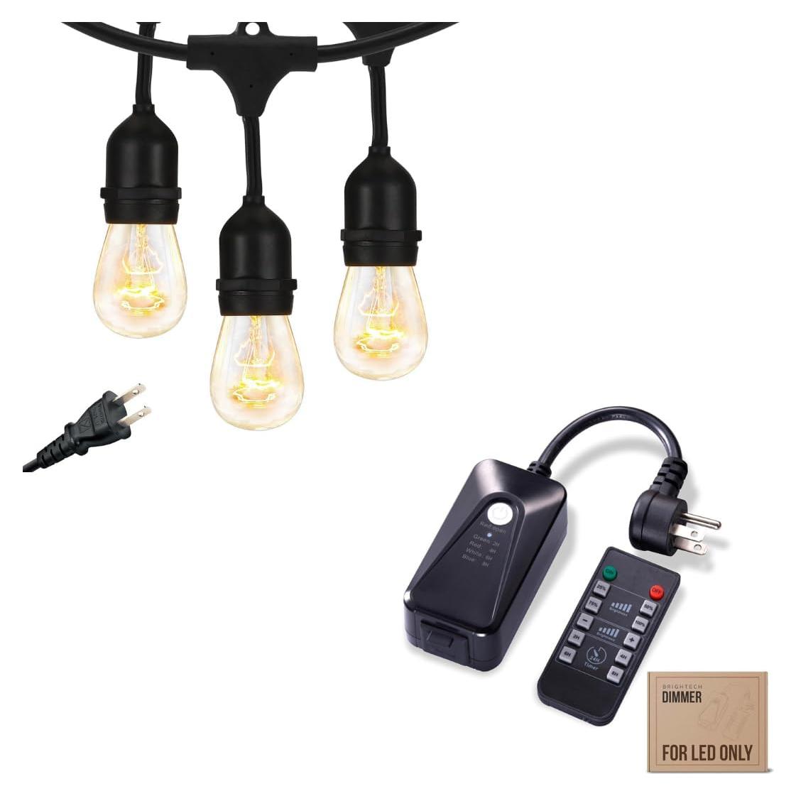 Luces de Cadena para Exterior Brightech 48 Pies con Regulador