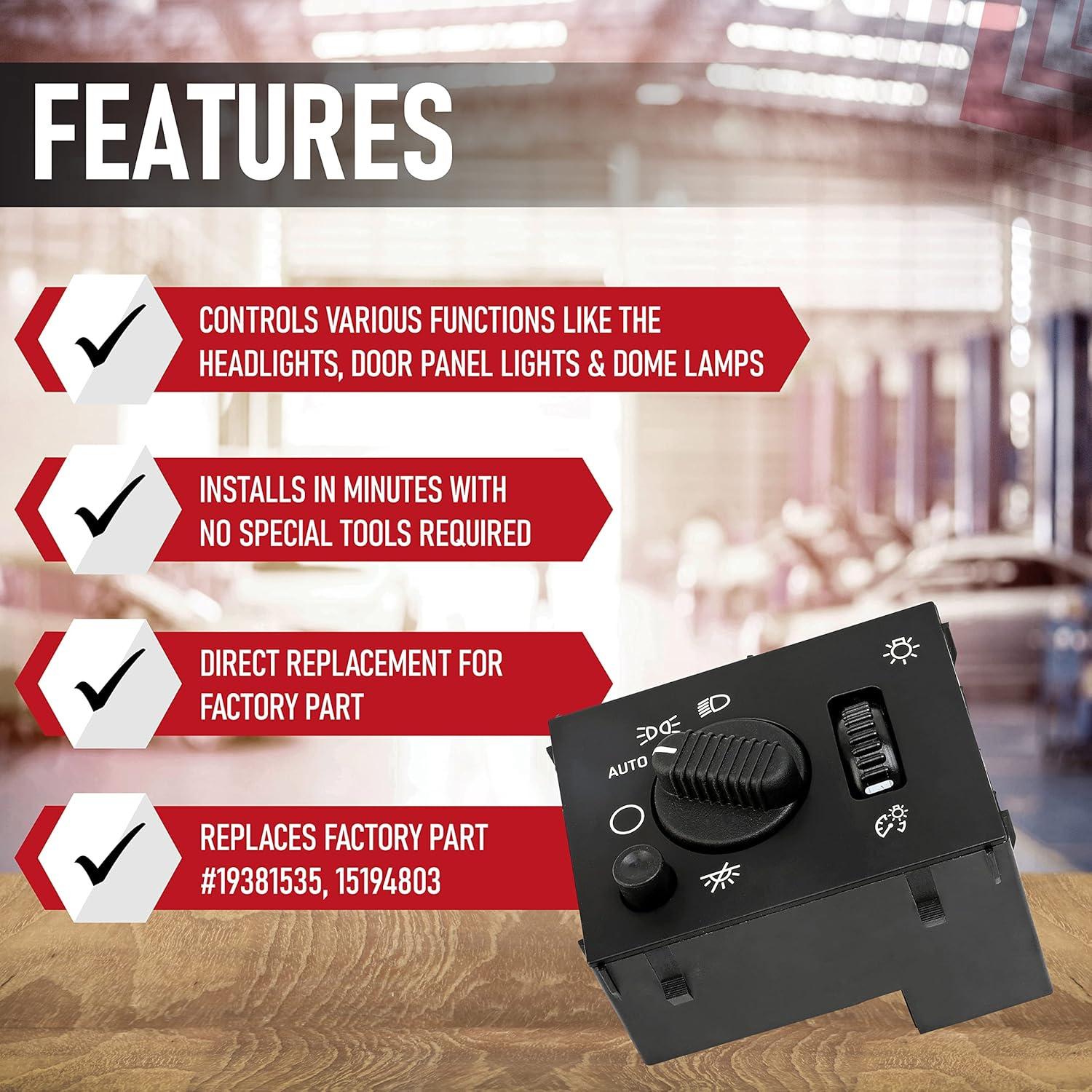 Interruptor de faros AA Ignition D1595G para Chevy GMC Hummer