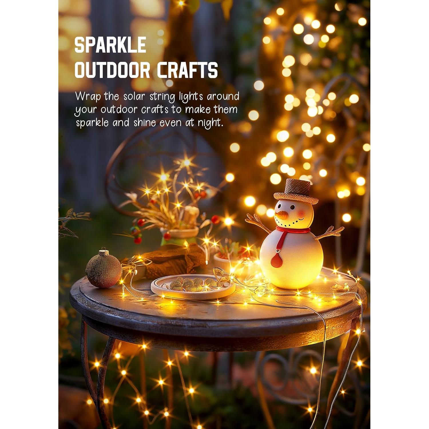 Luces de Cadena Solares Minetom 10m 100 LED Blanco Cálido