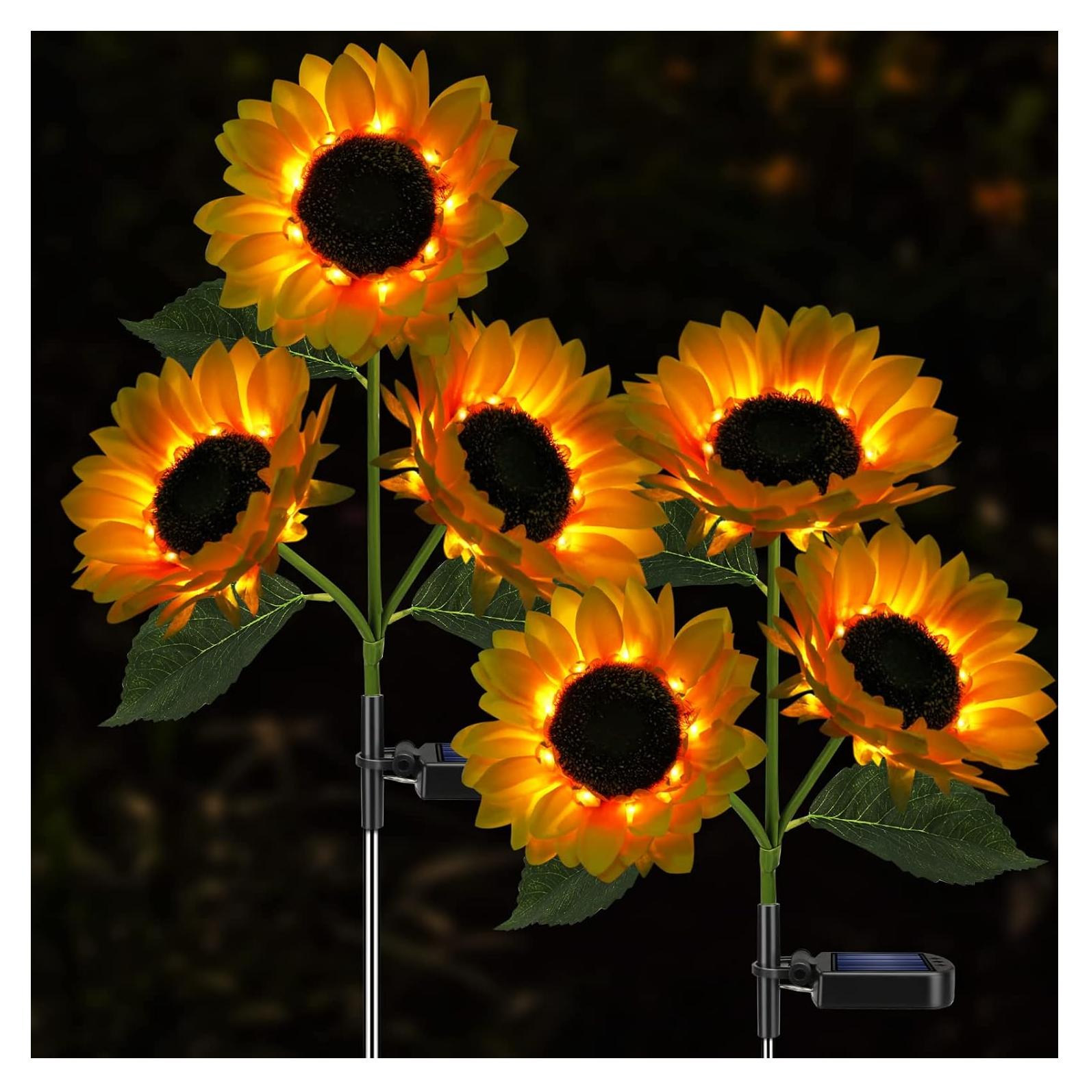 Luces Solares de Girasol Meagoo 800mAh para Jardín - 2 Piezas