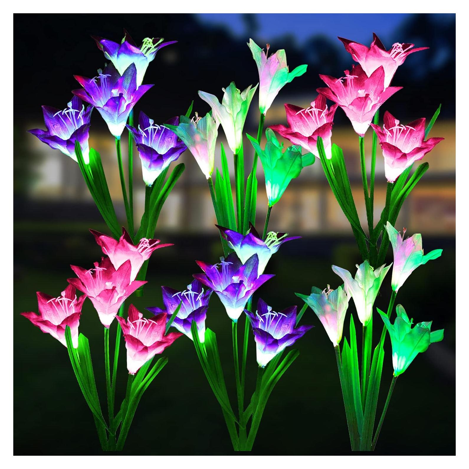 Luces Solares WdtPro 6 Piezas LED Cambiantes para Jardín