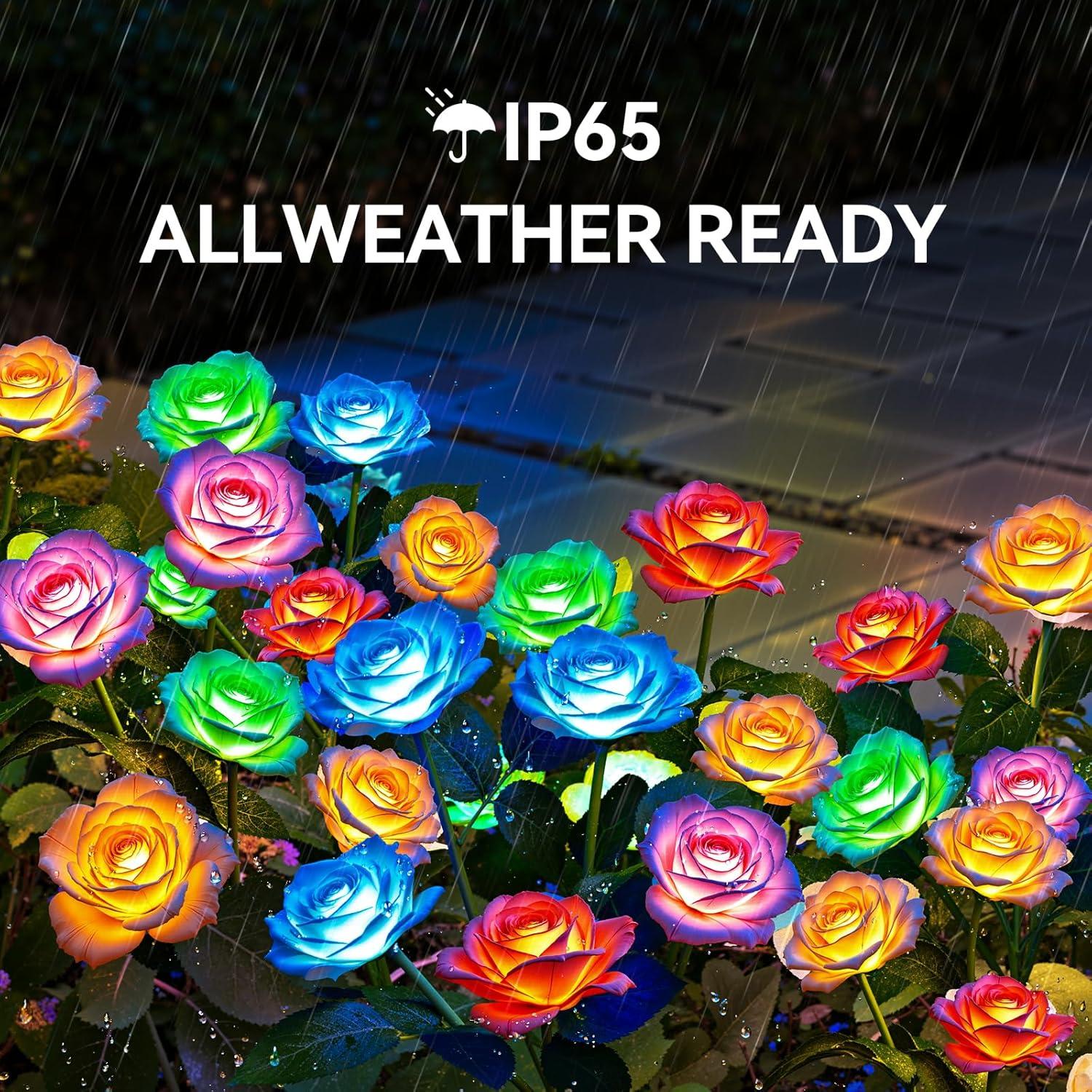 Luces de Jardín Solares WdtPro 6 Paquete Rosa LED Impermeables