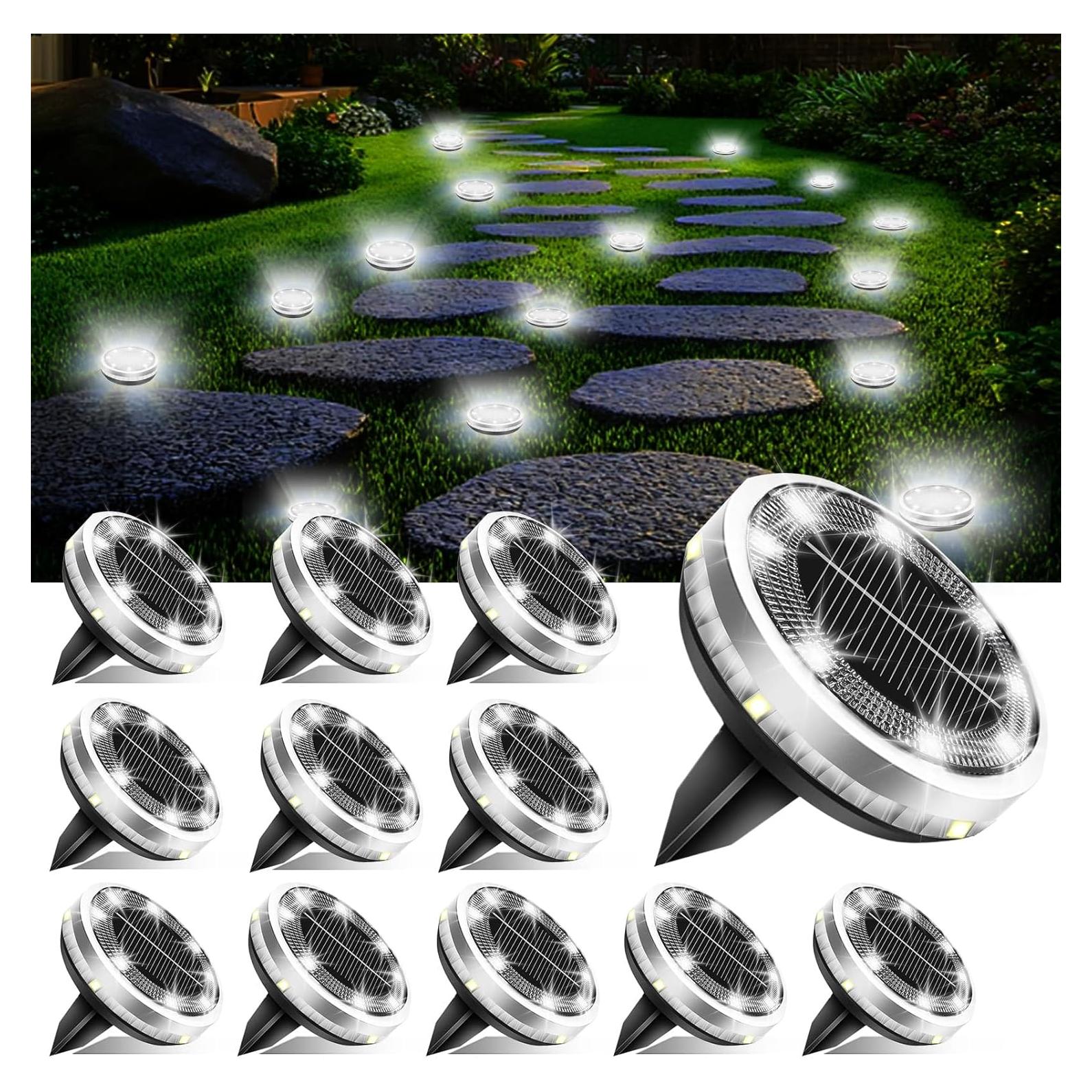 Luces Solares de Suelo SenLuKit 12 Unidades IP65 Blanco Frío