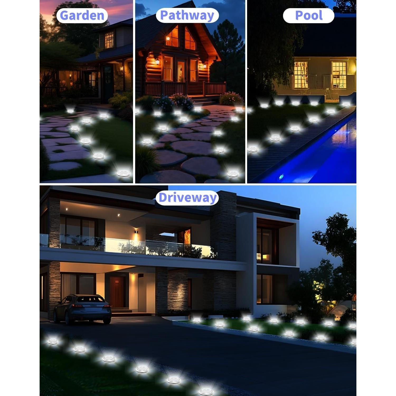 Luces Solares de Suelo SenLuKit 12 Unidades IP65 Blanco Frío