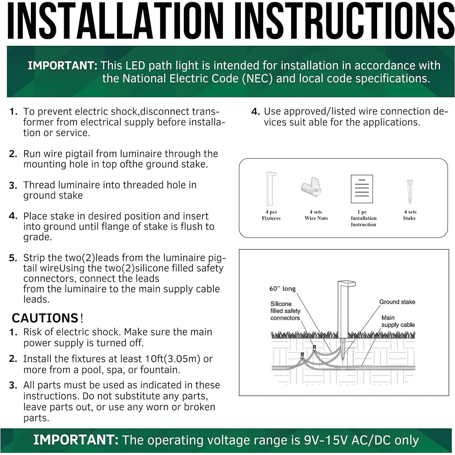 Luces de Paisaje LED GKOLED 4 Piezas 3W 3000K Aluminio
