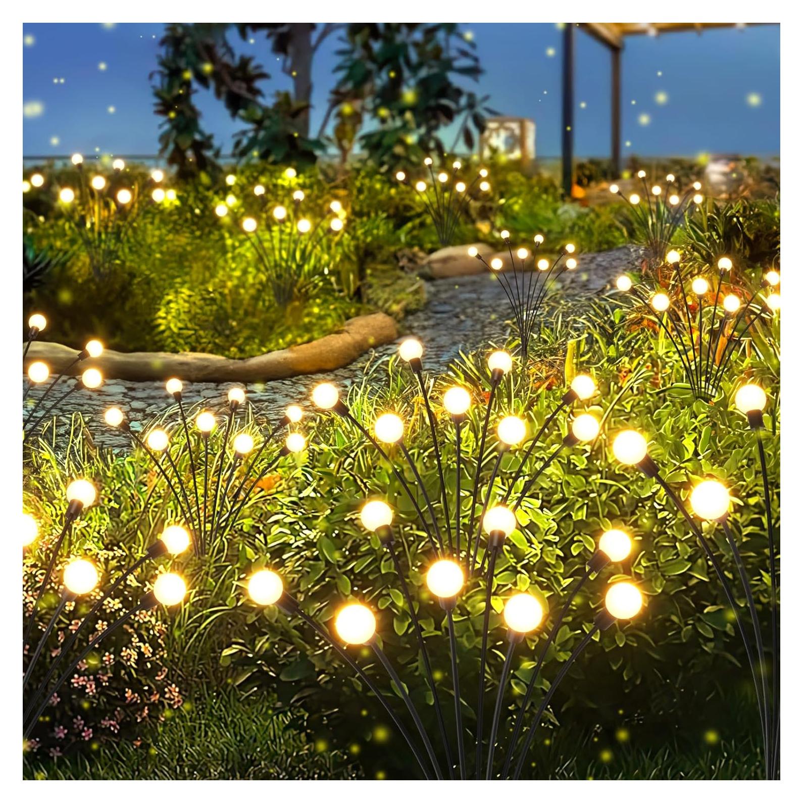 Luces Solares de Jardín LETMY - Paquete de 4, 32 LED, IP65