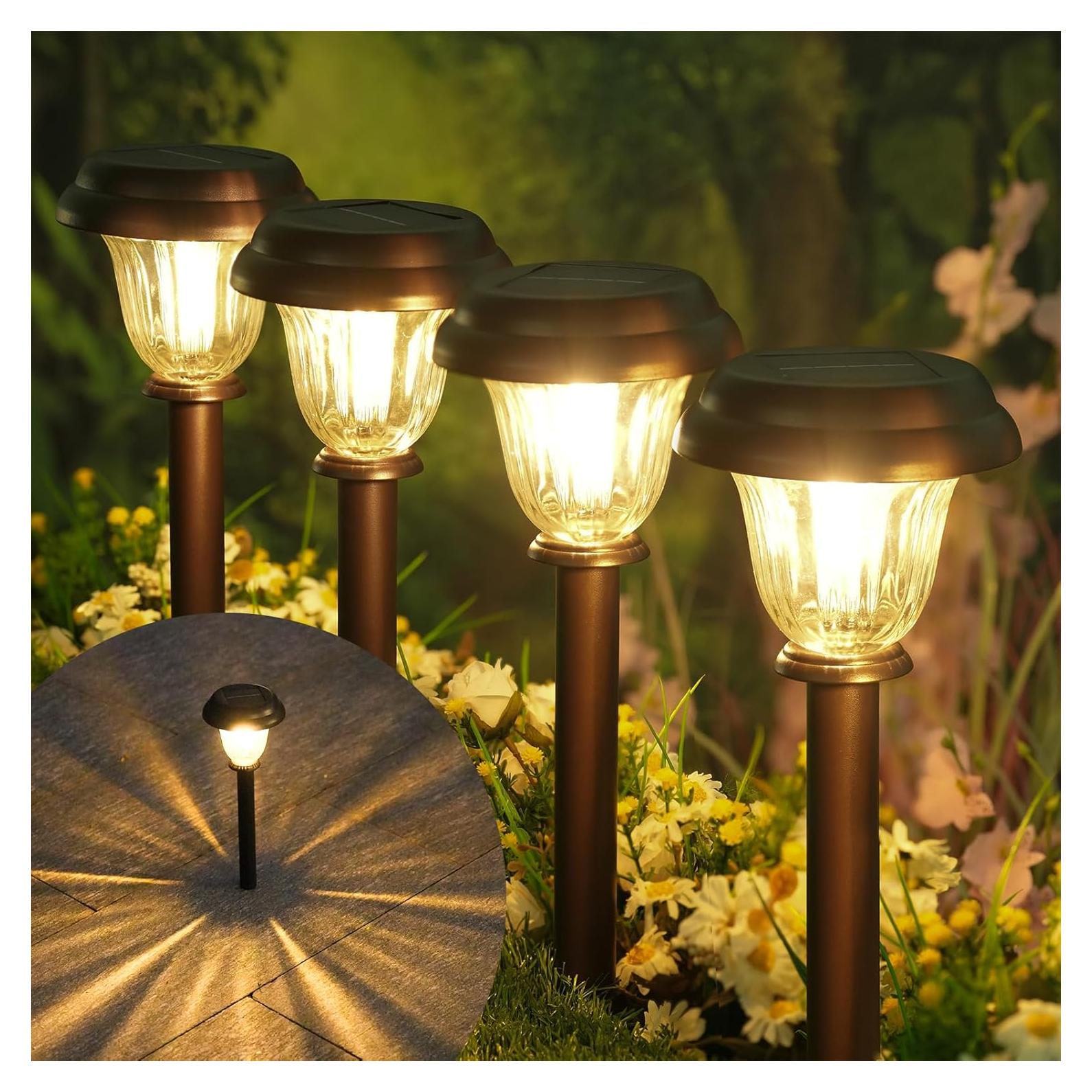 Luces Solares para Exteriores DERAYSION 6 Piezas Acero Inoxidable