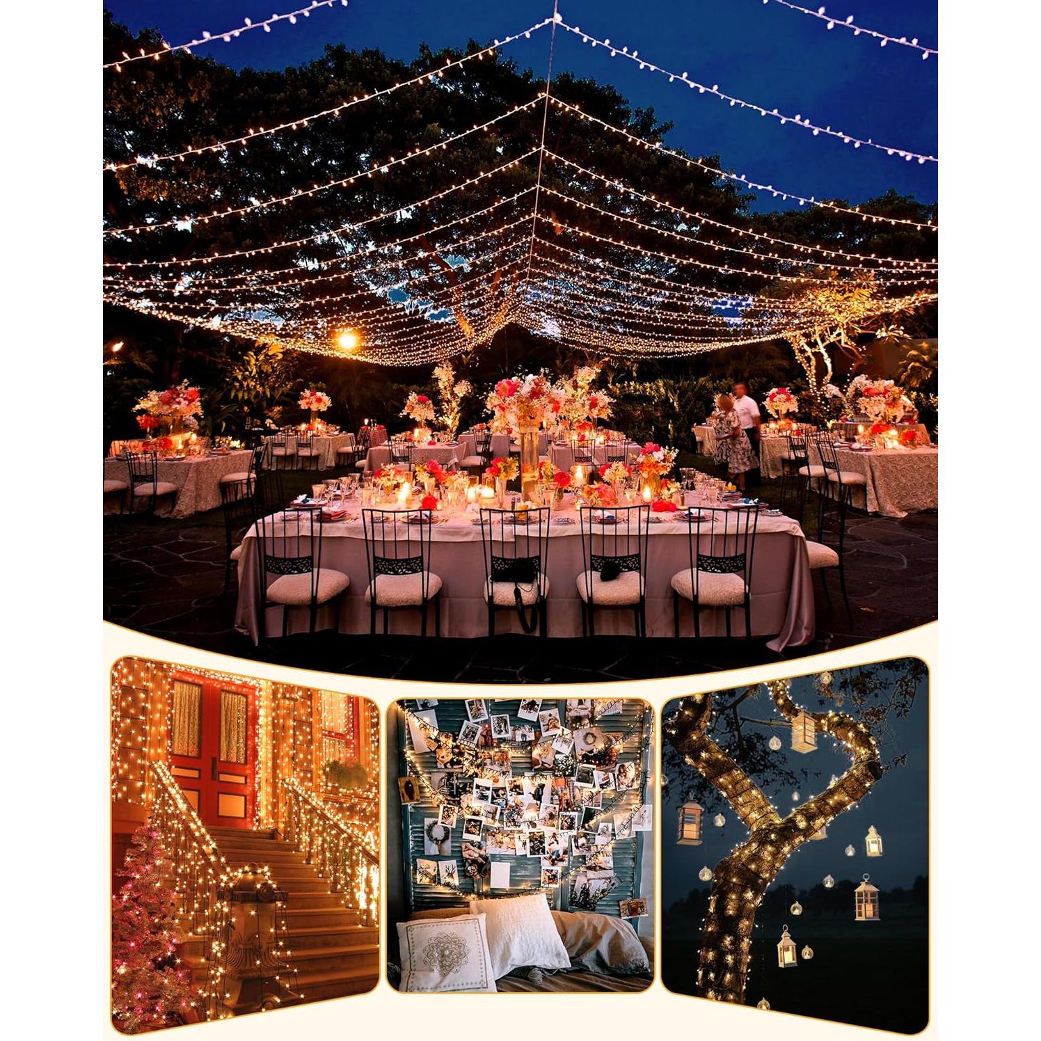 Luces de Cadena Solares Brightown 28m 240 LED IP65 Exterior