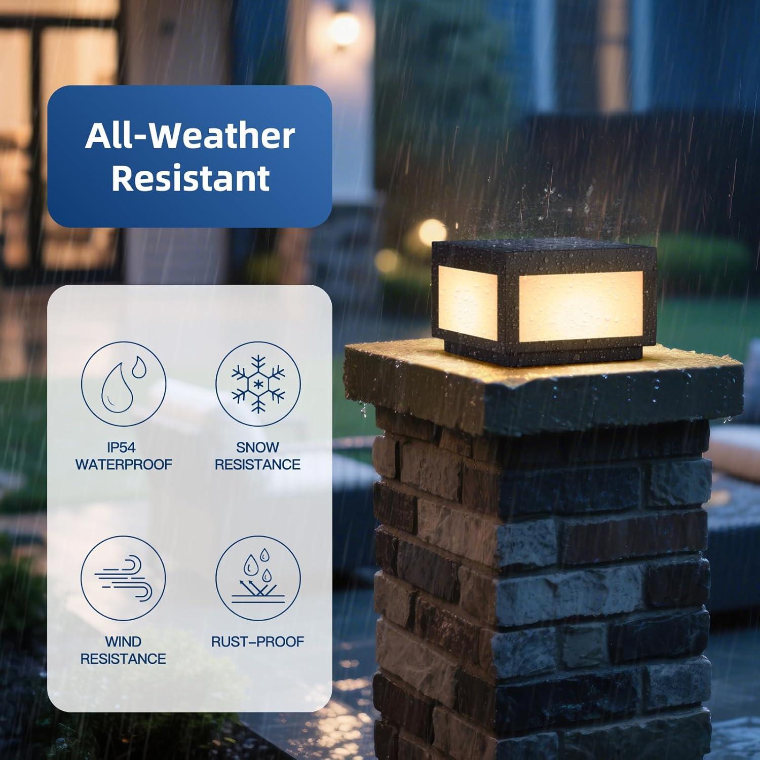 Lámpara de Poste Solar ZRJJMLAN 25cm LED 3000K Impermeable