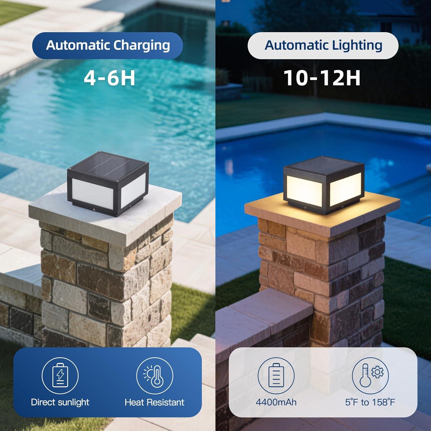 Lámpara de Poste Solar ZRJJMLAN 25cm LED 3000K Impermeable