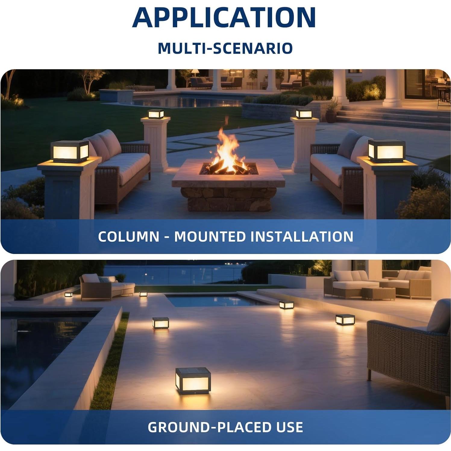 Lámpara de Poste Solar ZRJJMLAN 25cm LED 3000K Impermeable