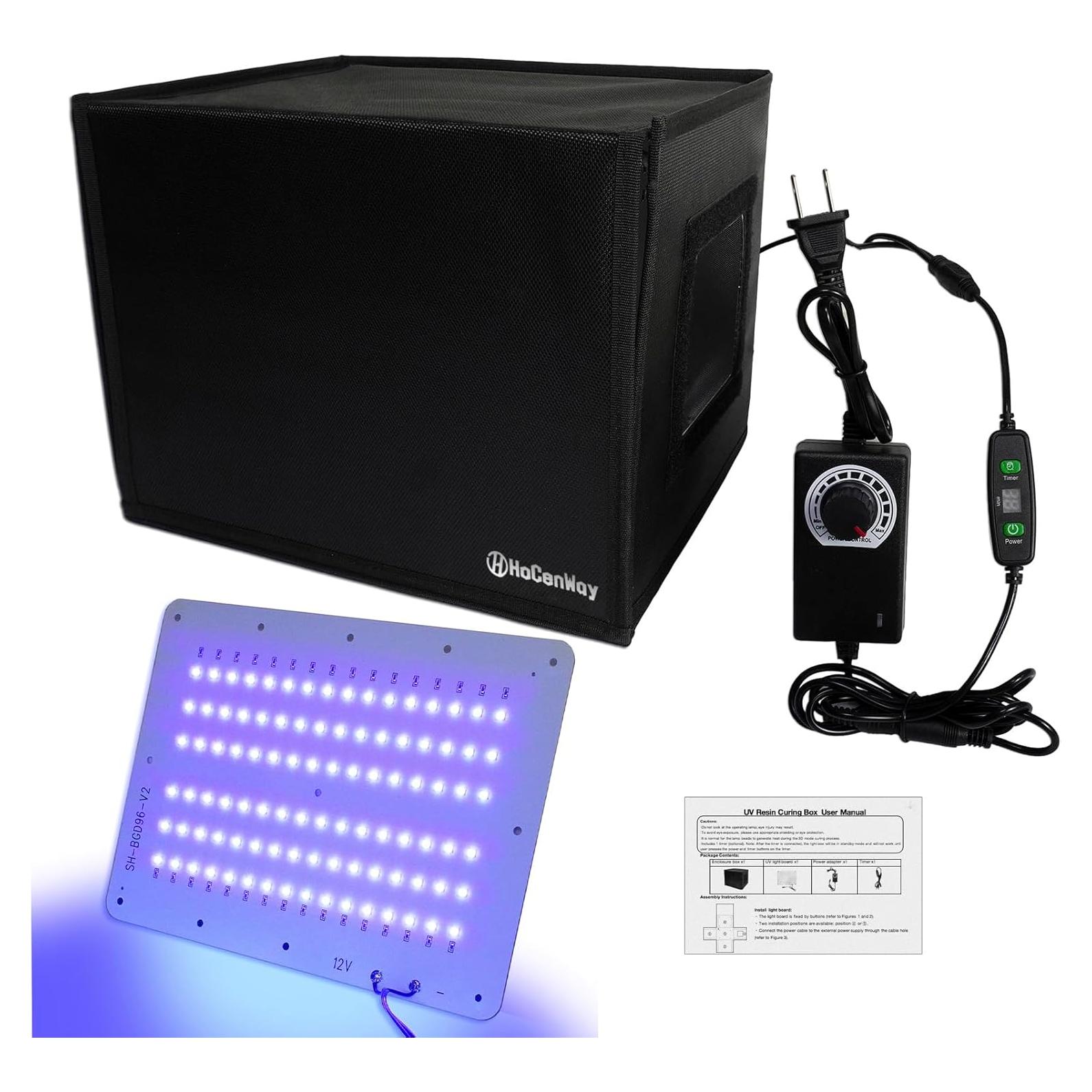 Caja de Curado de Resina UV HOCENWAY 48W 395nm con Control de Brillo